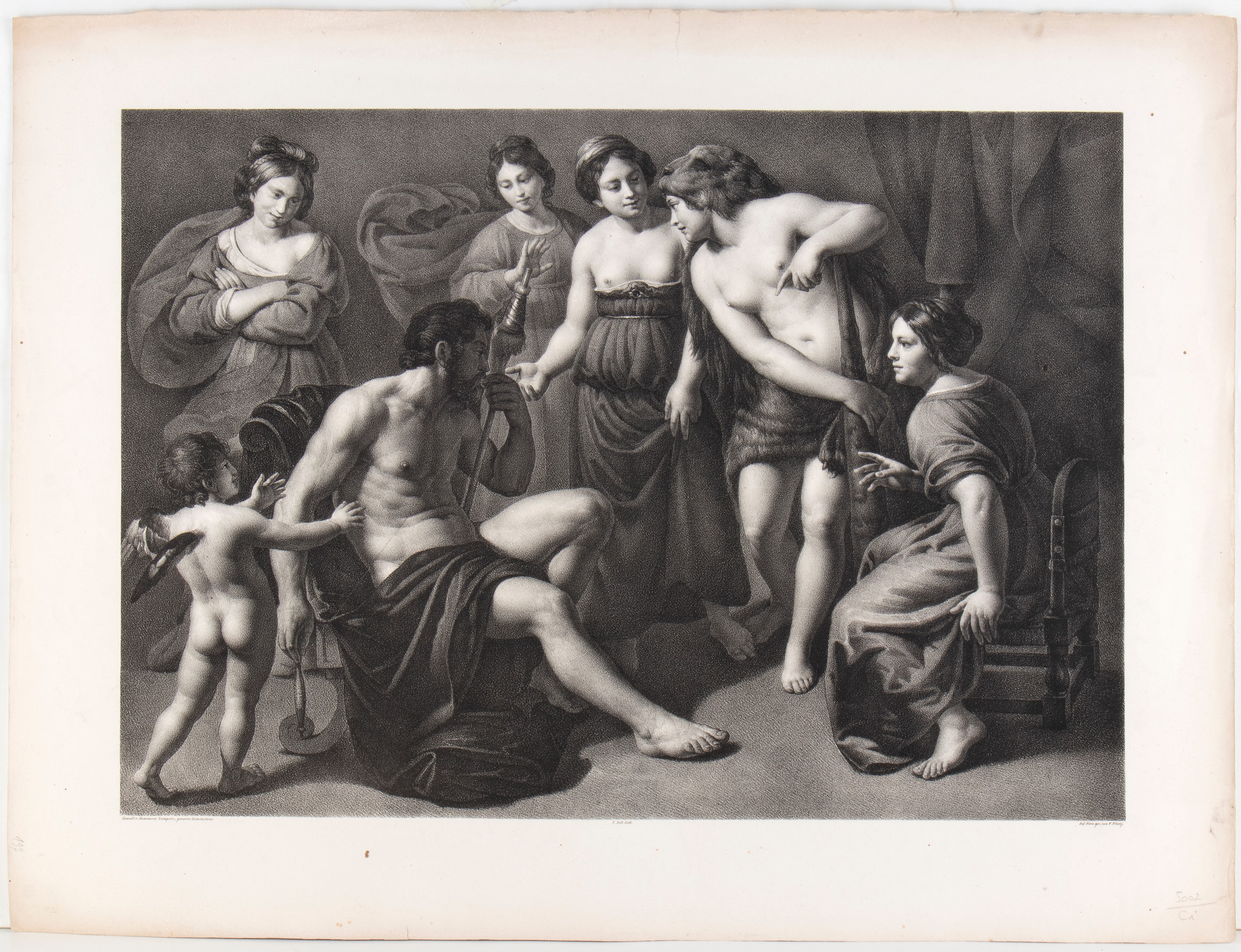 Willem Anstatt - Ercole e Caco, da Frans Floris (litografia)