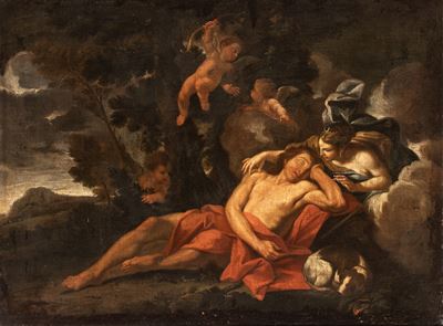 Diana ed Endimione, olio su tela
