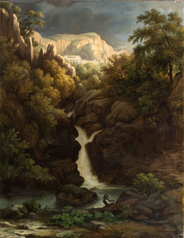 Landscape with waterfall