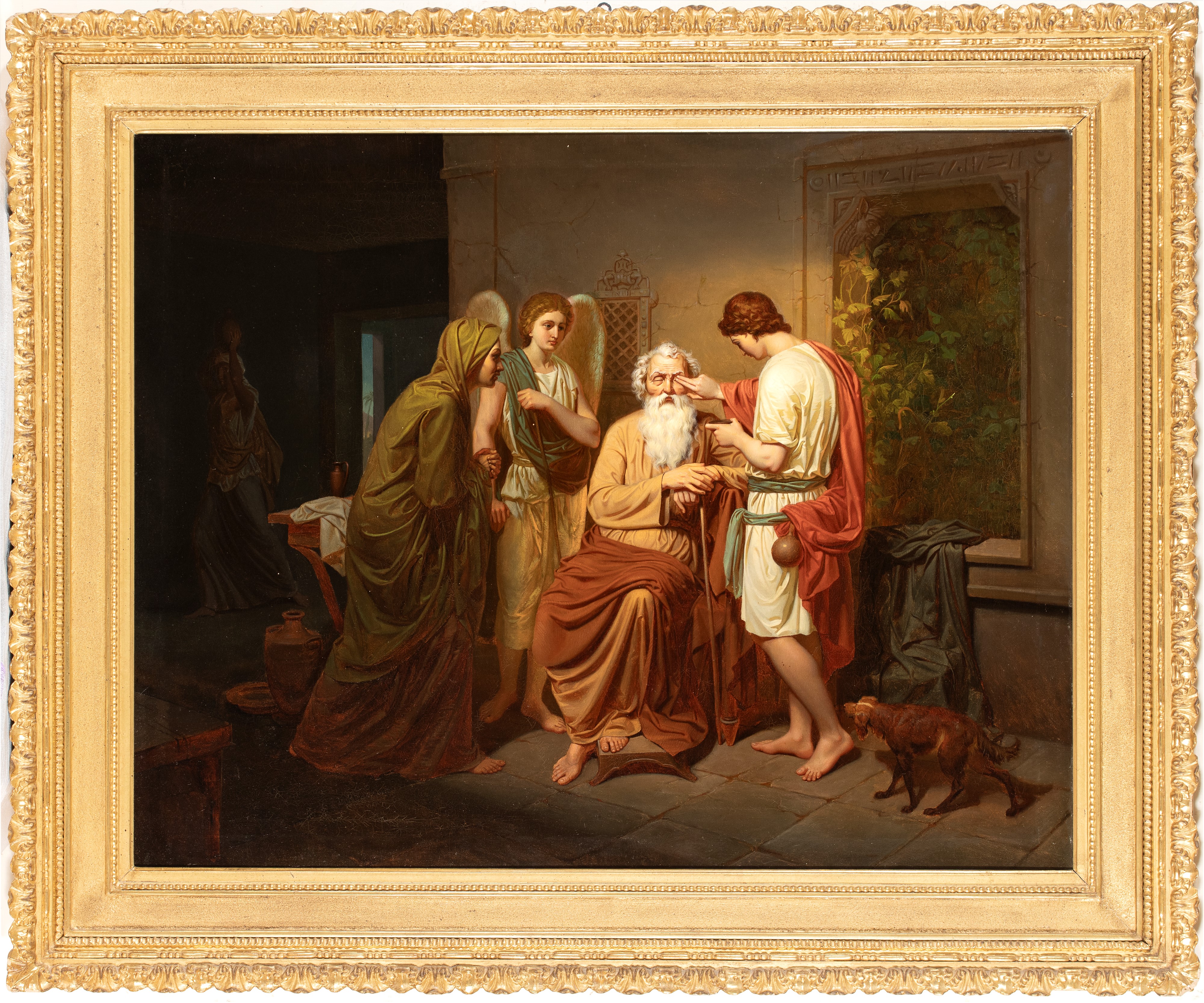Johan August malmströM - Tobiolo risana la cecità del padre Tobia, olio su tela