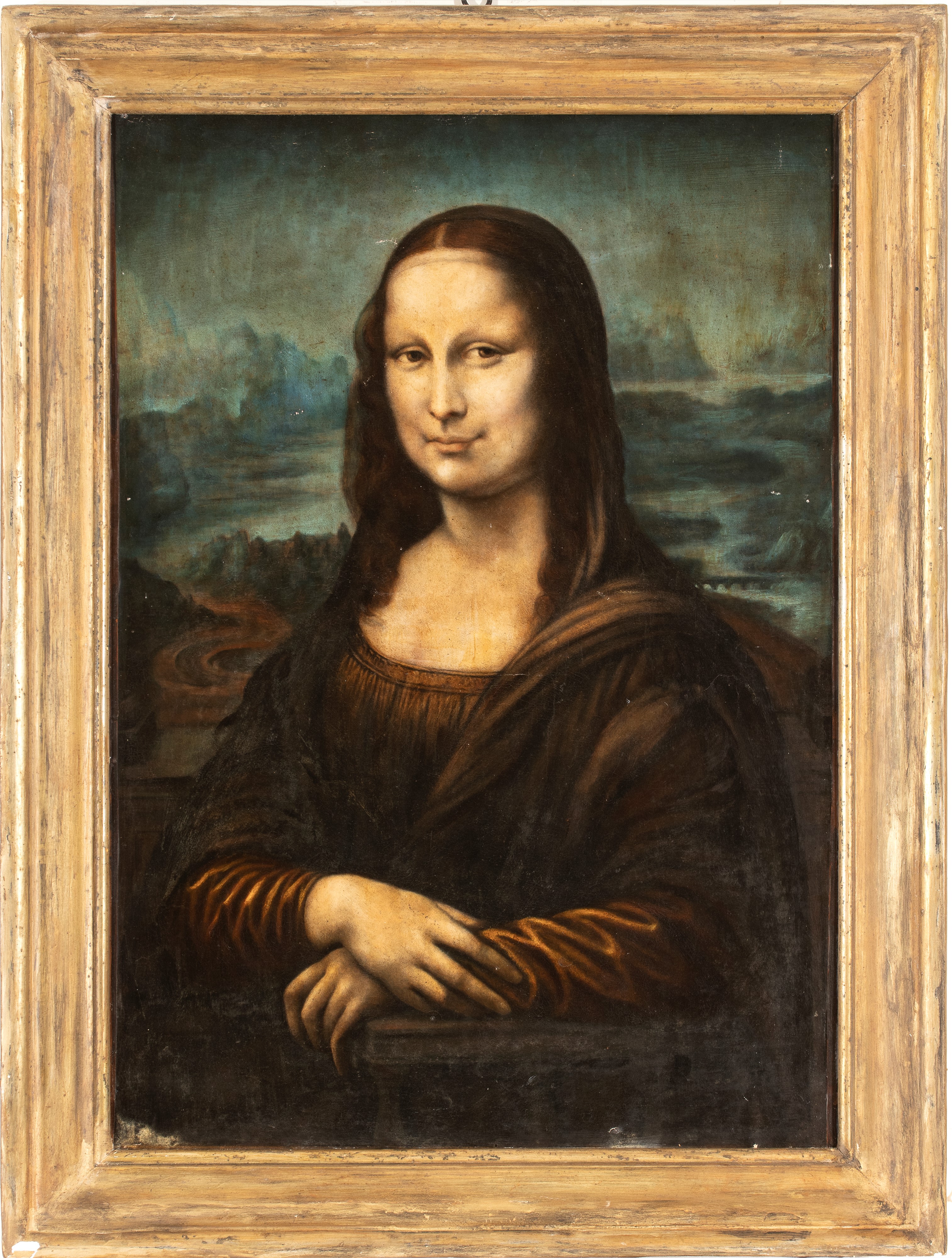 Leonardo da Vinci - La Gioconda, olio su tela con cornice