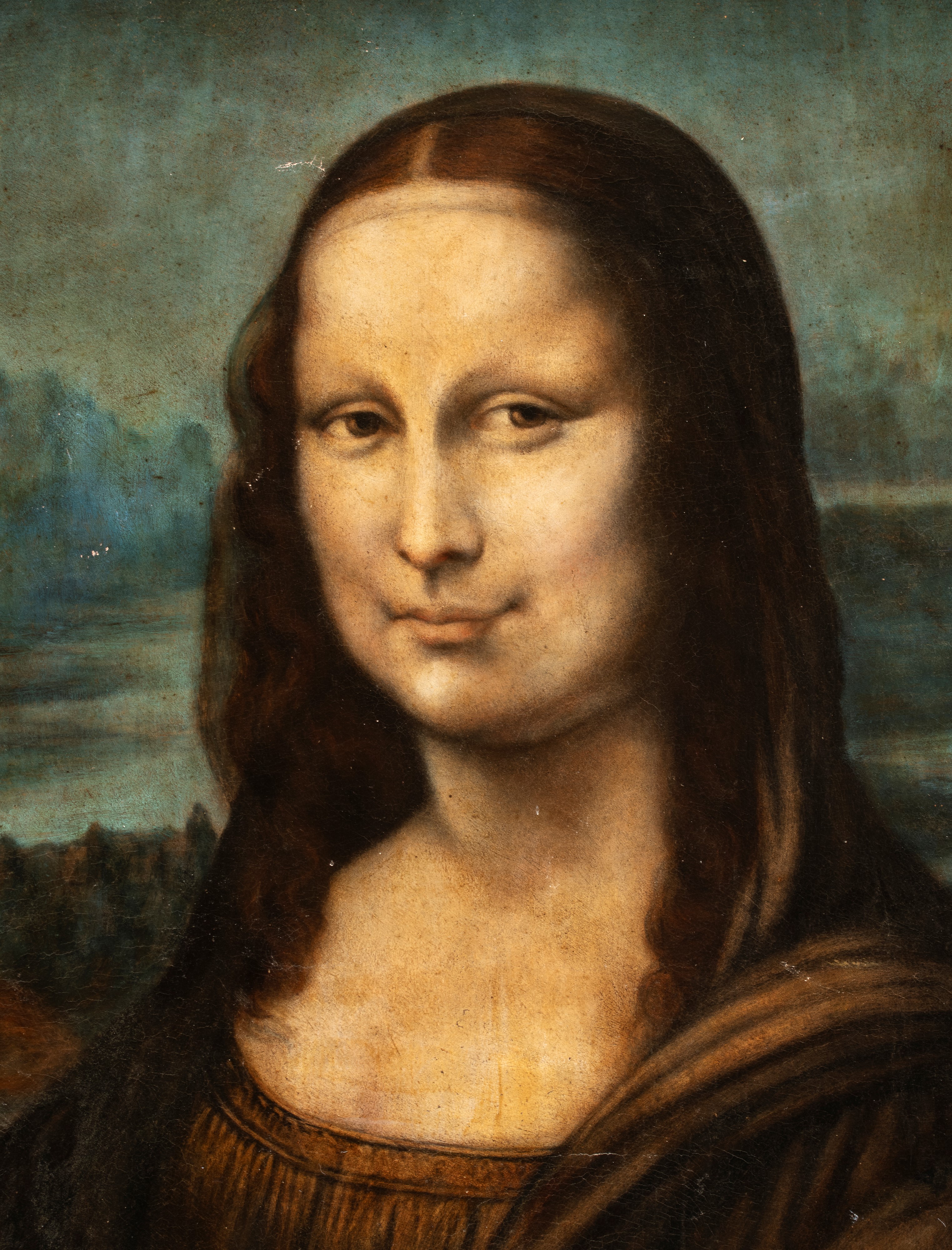 Leonardo da Vinci - La Gioconda, olio su tela con cornice