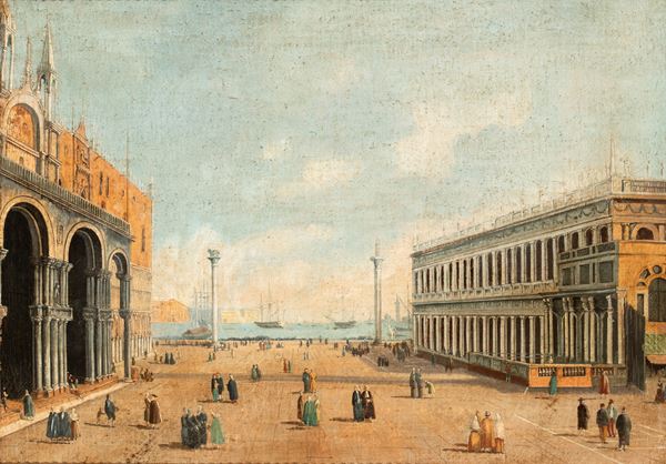 Giovanni Antonio Canal  detto il Canaletto - View of the Piazzetta with the Columns of San Marco and San Teodoro