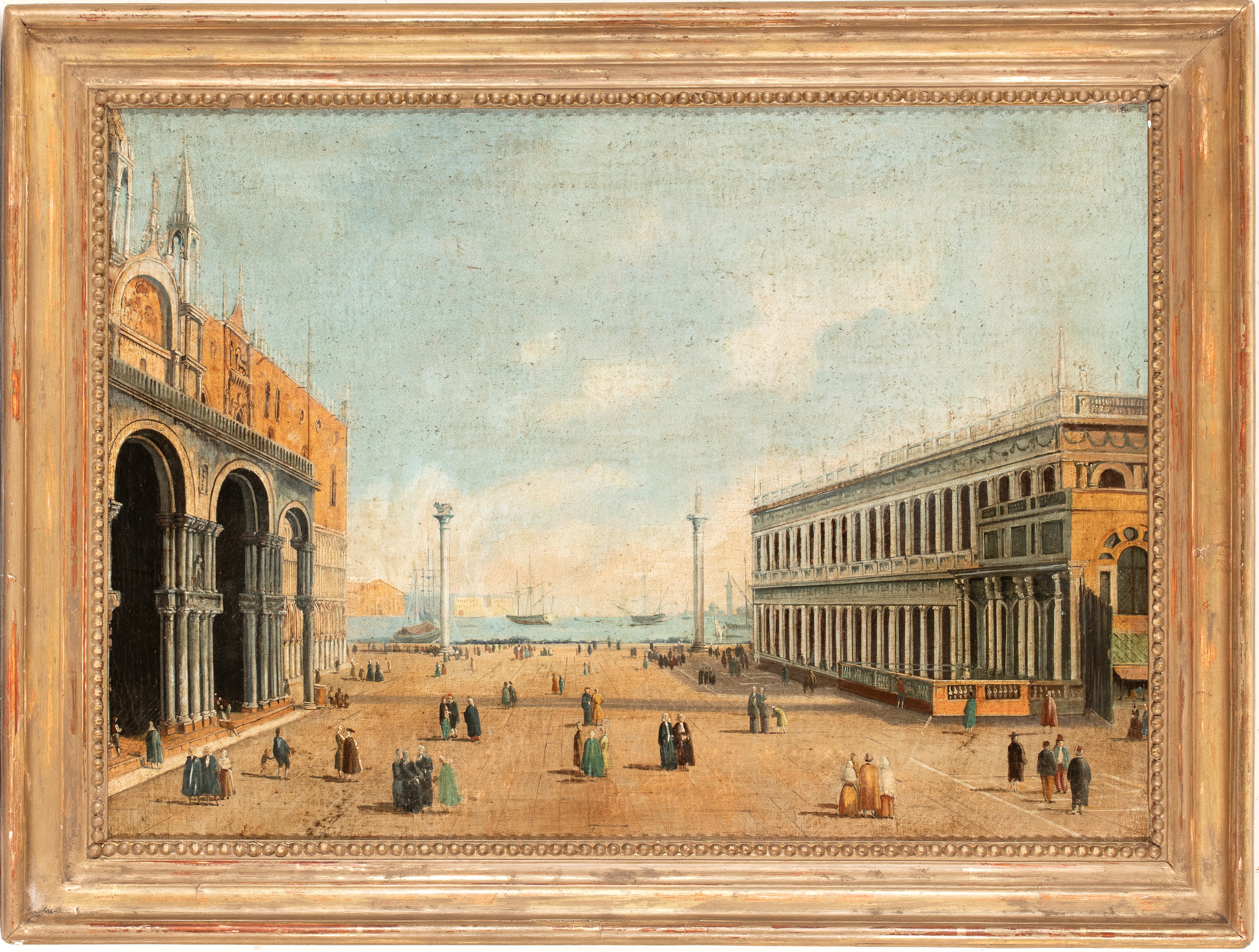 Giovanni Antonio Canal Detto il Canaletto - Veduta della Piazzetta con le colonne di San Marco e ...