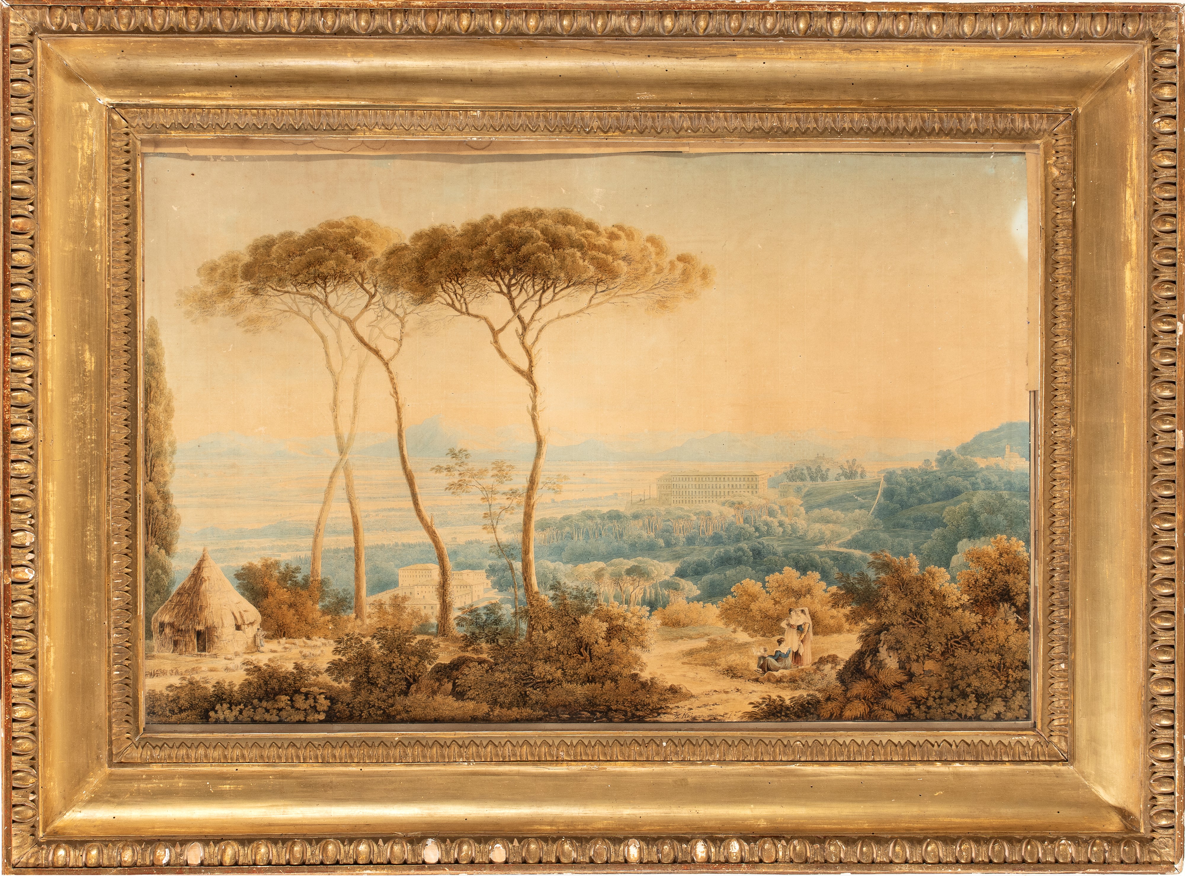 Franz Kaisermann - Veduta della campagna romana dal boschetto di Villa Taverna