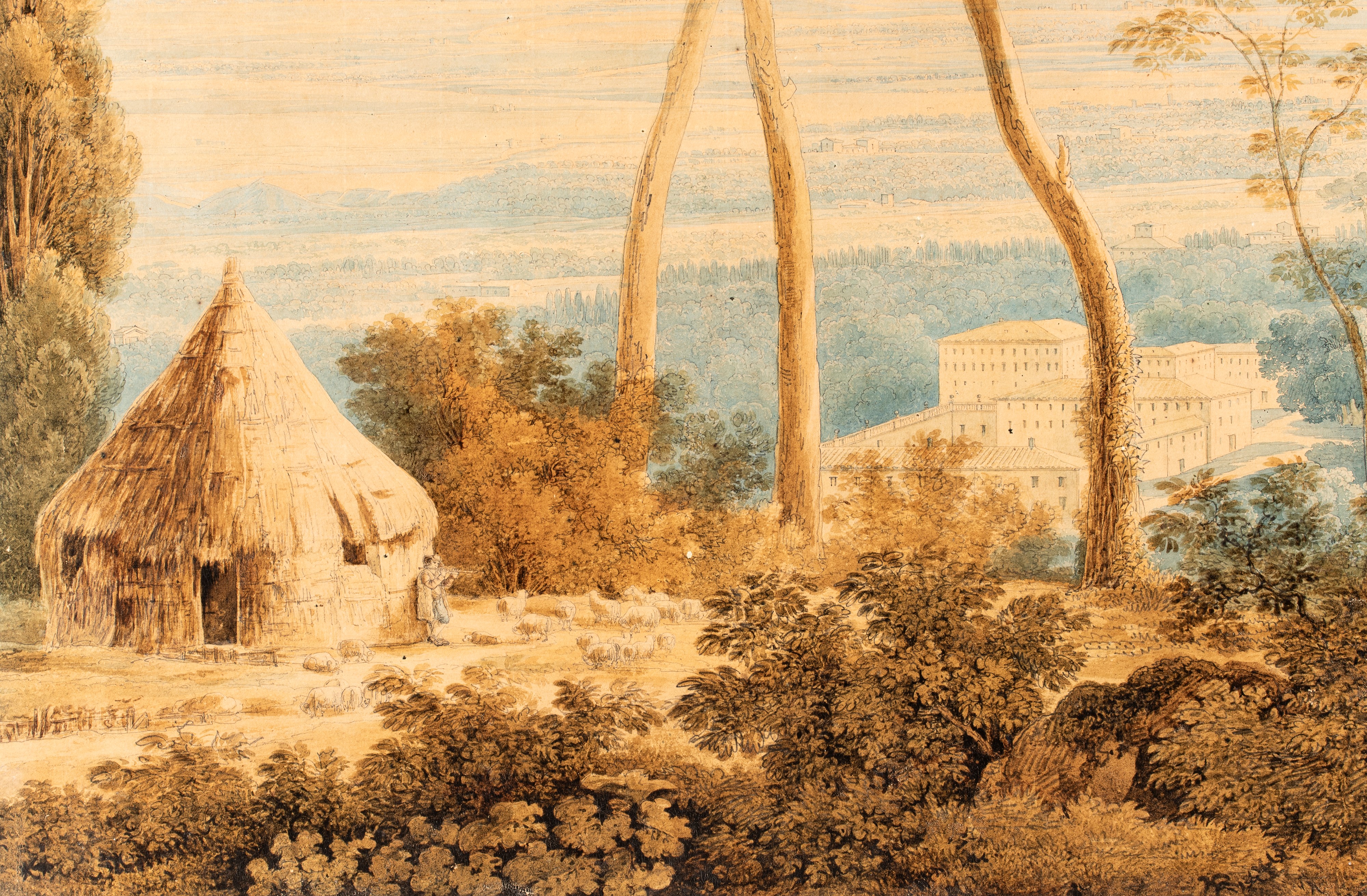 Franz Kaisermann - Veduta della campagna romana dal boschetto di Villa Taverna
