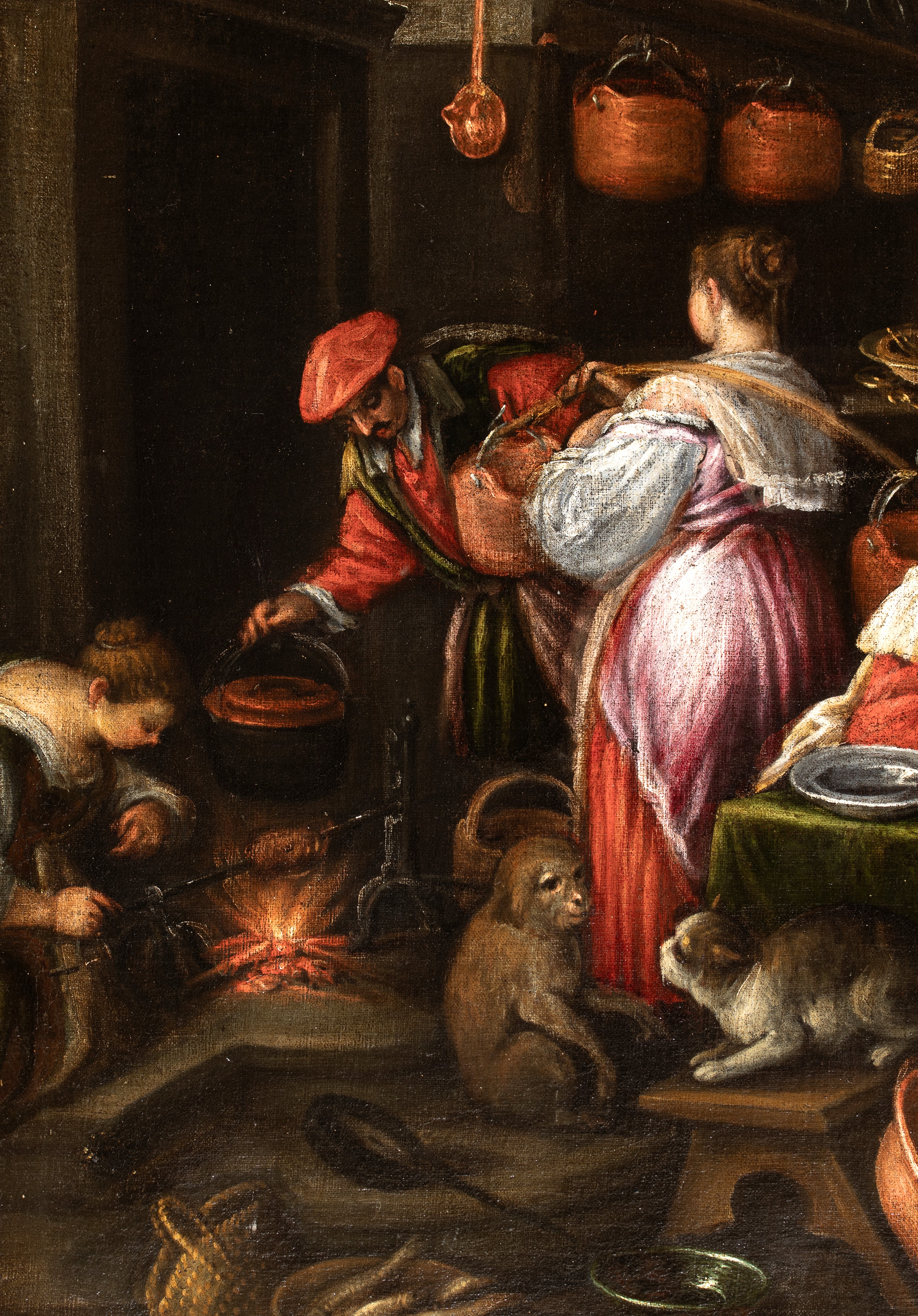 Leandro dal Ponte Bassano - Il banchetto del ricco Epulone, olio su tela