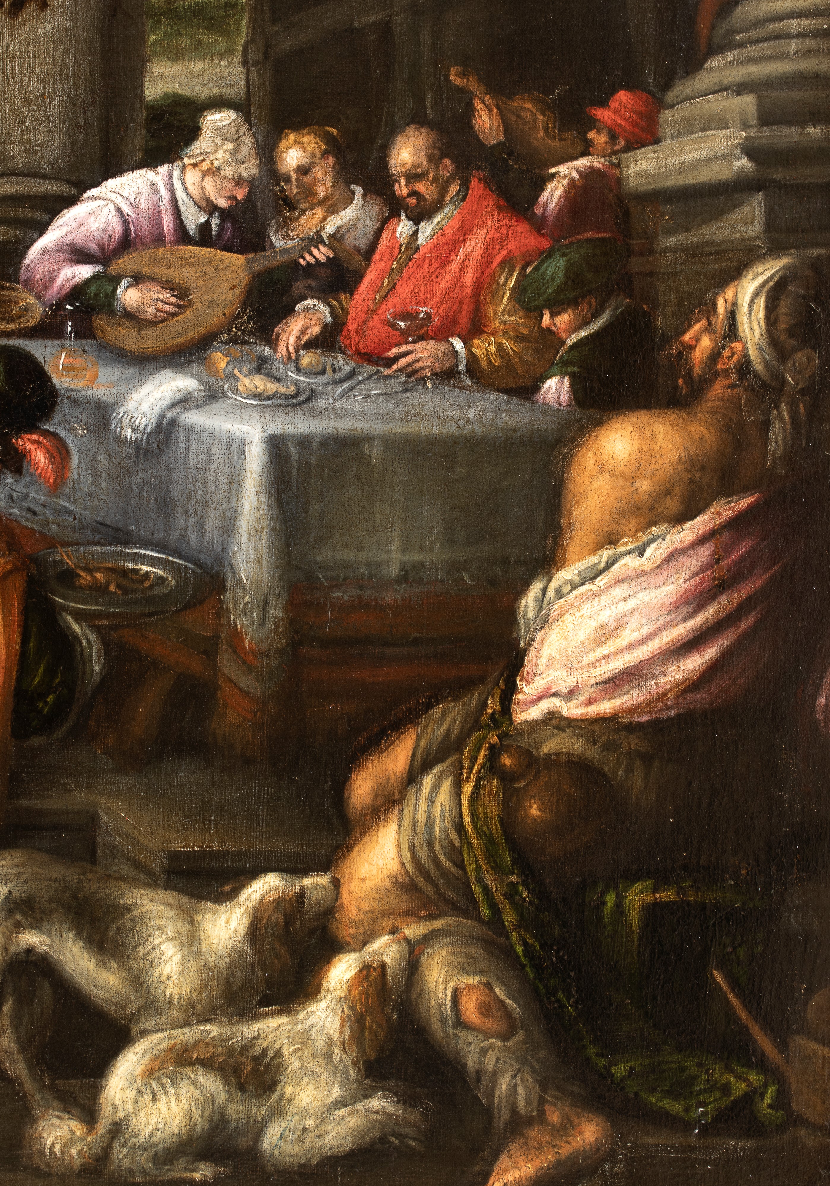 Leandro dal Ponte Bassano - Il banchetto del ricco Epulone, olio su tela