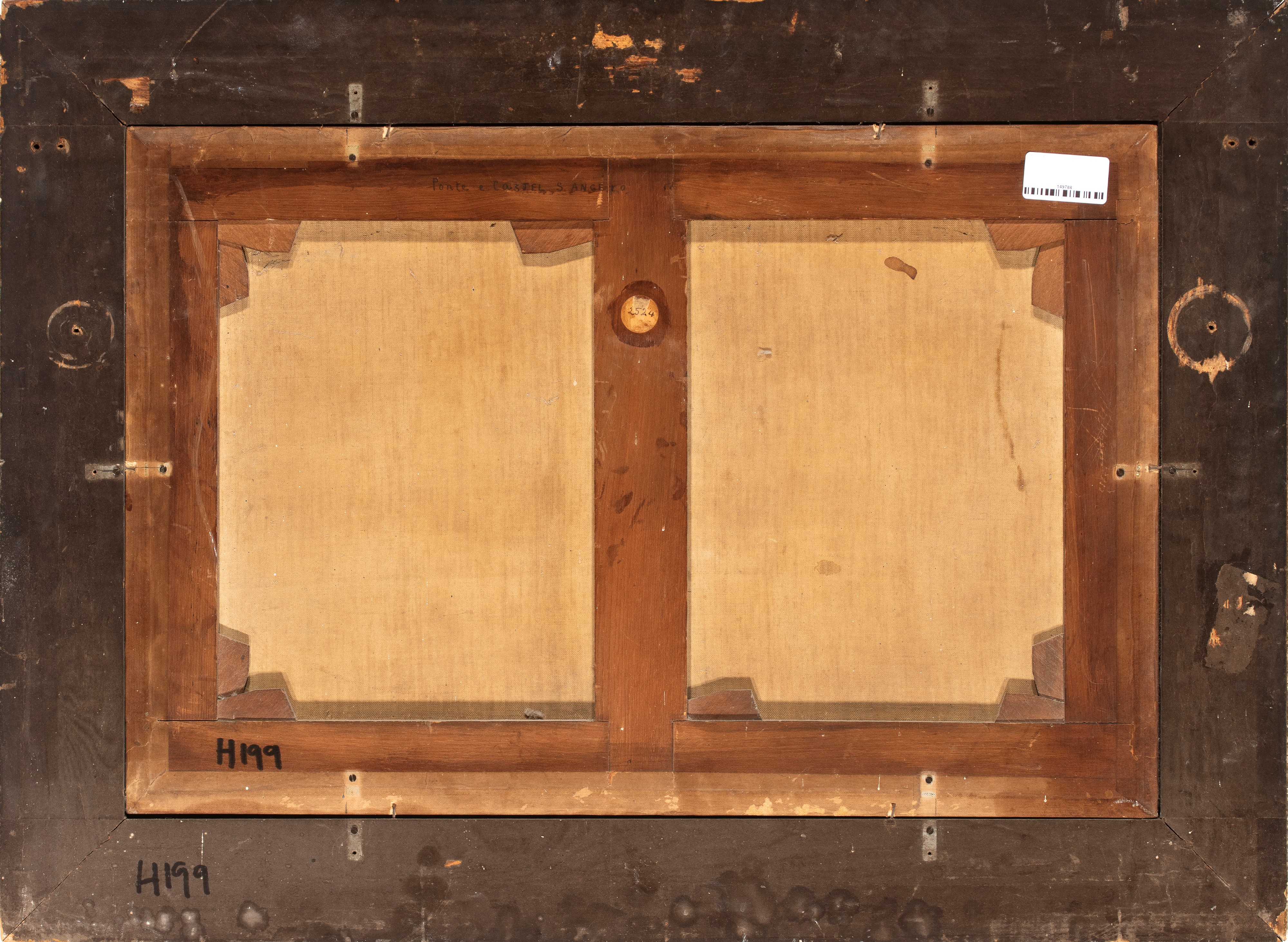Artista Attivo a Roma, Metà XIX Secolo - Veduta notturna di Castel Sant'Angelo, olio su tela