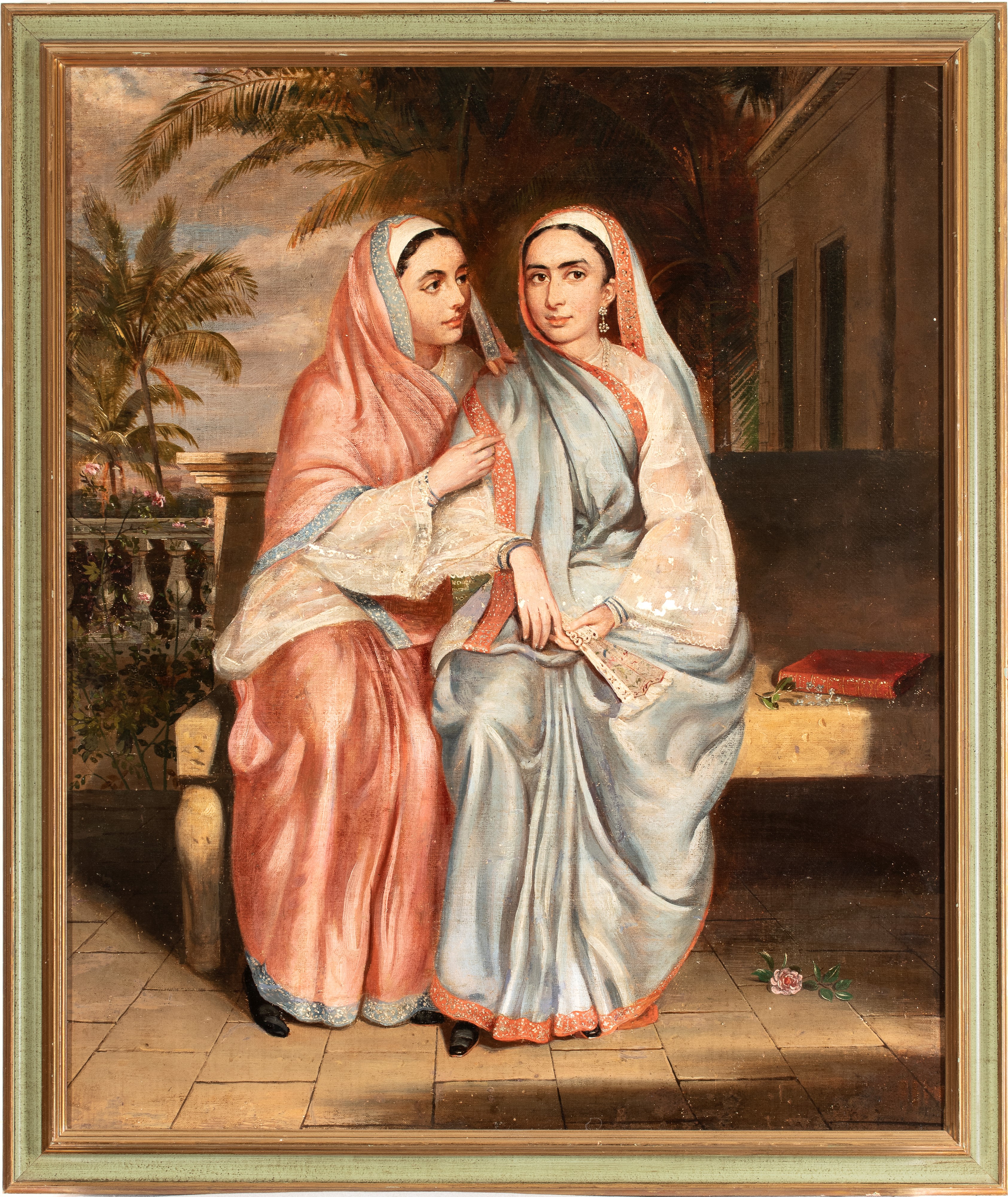 Artista Inglese Attivo in India, XIX Secolo - Donne indiane, olio su tela