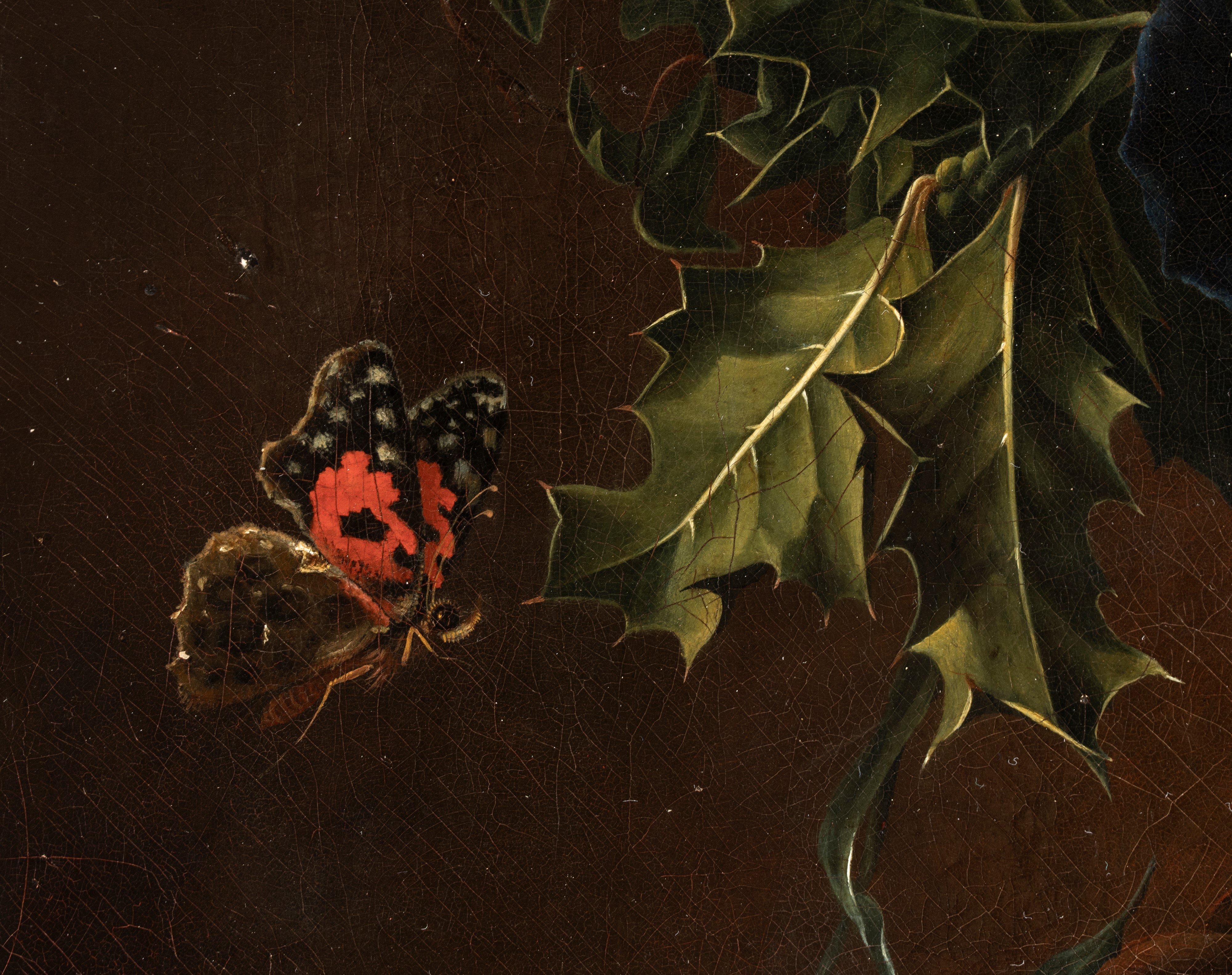 Artista Fiammingo, XVIII-XIX Secolo - Natura morta di fiori in un vaso, olio su tela