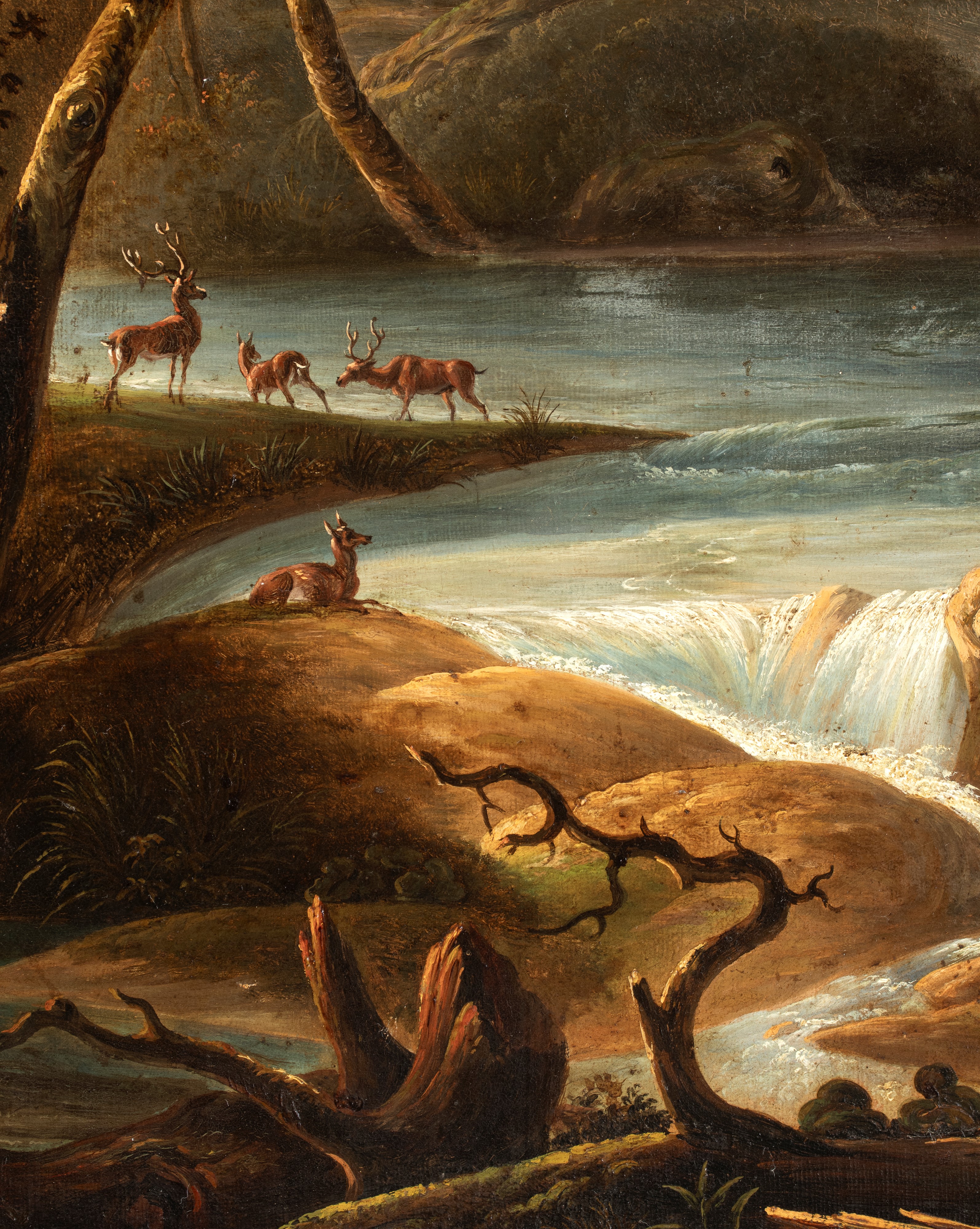 Artista Nordico Attivo in Italia, Prima Metà XIX Secolo - Paesaggio con pastore, pecore e ruscell...