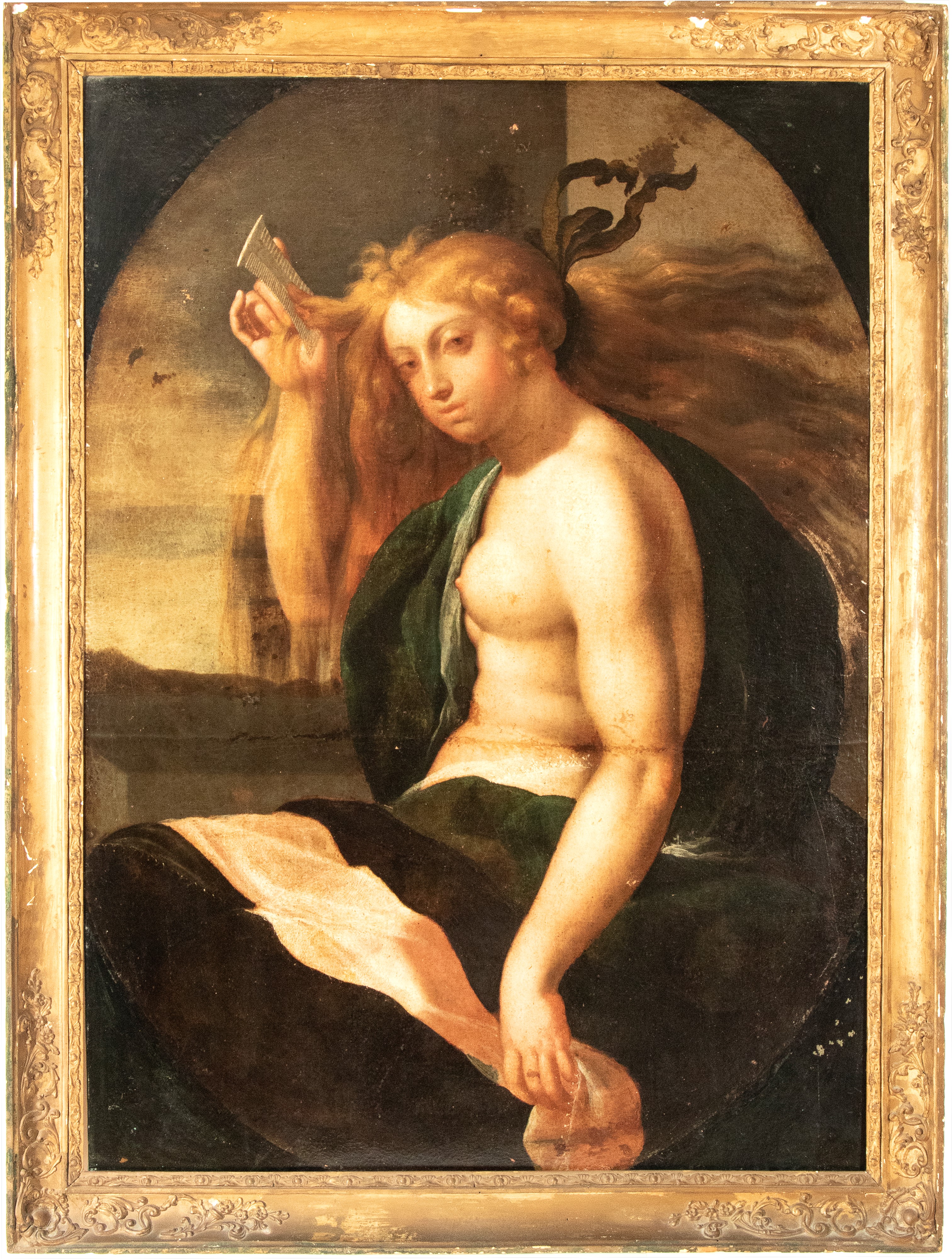 Artista Attivo a Roma, XVII Secolo - Maddalena penitente, olio su tela (120x87 cm)