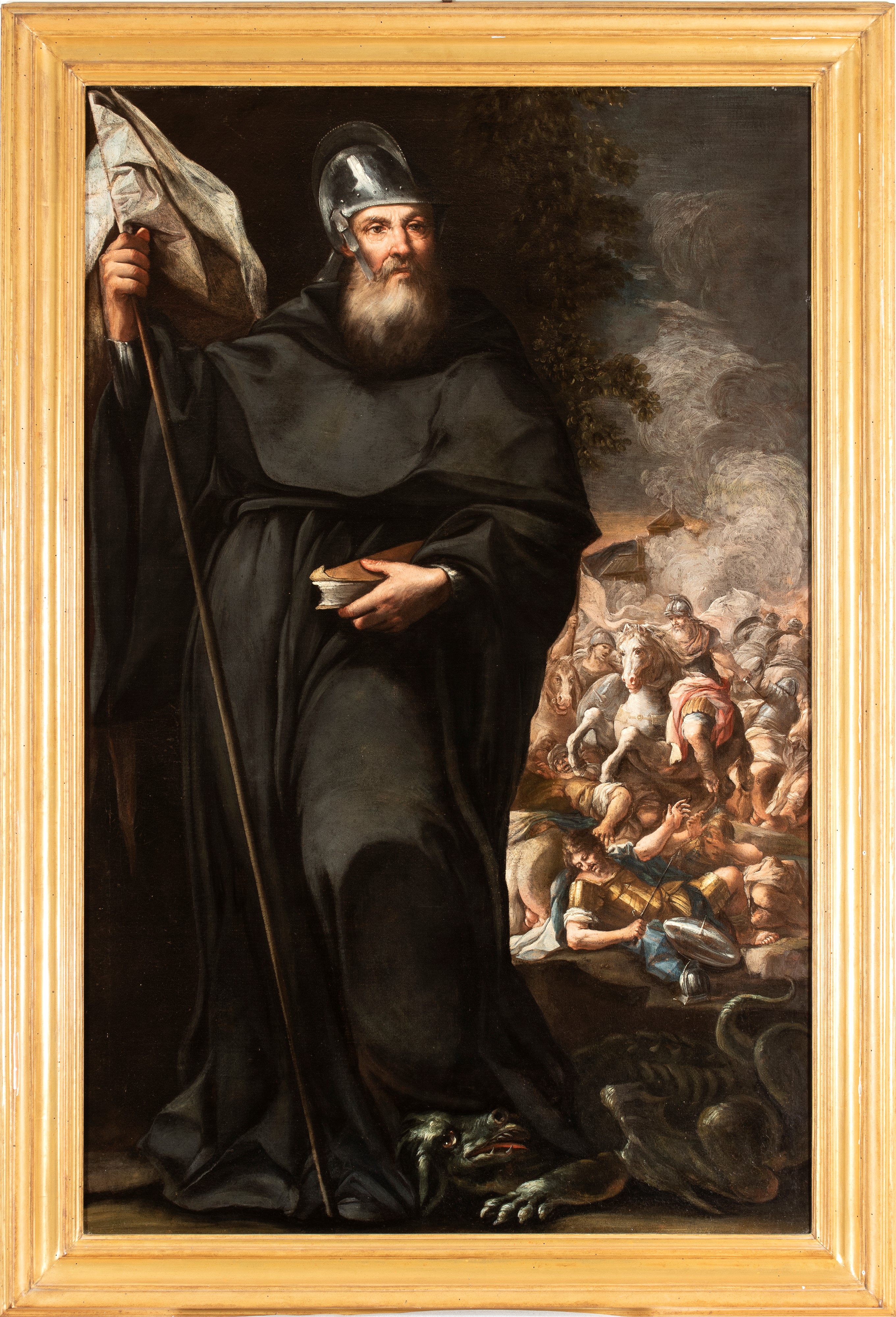 Scuola Napoletana, XVII Secolo - San Guglielmo d’Aquitania, olio su tela