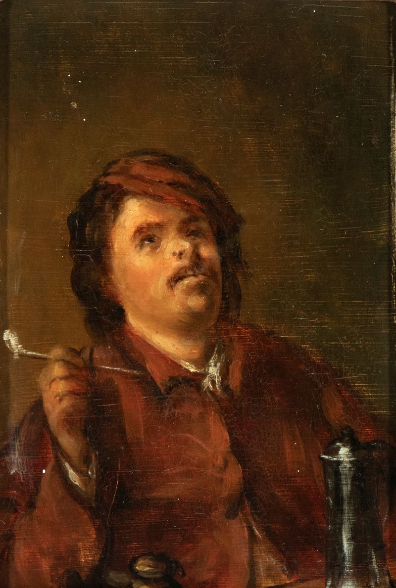 Adriaen Van Ostade - Fumatore di pipa, olio su tavola