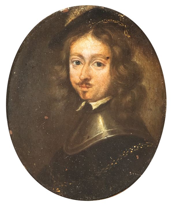 Artista olandese, XVII secolo - Portrait of a young man with hat