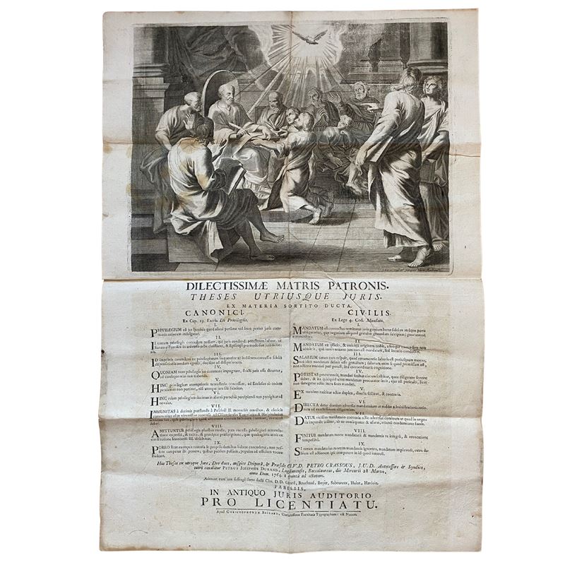 Peter Joseph Durand, Dilectissimae matris patronis. Theses utriusque juris