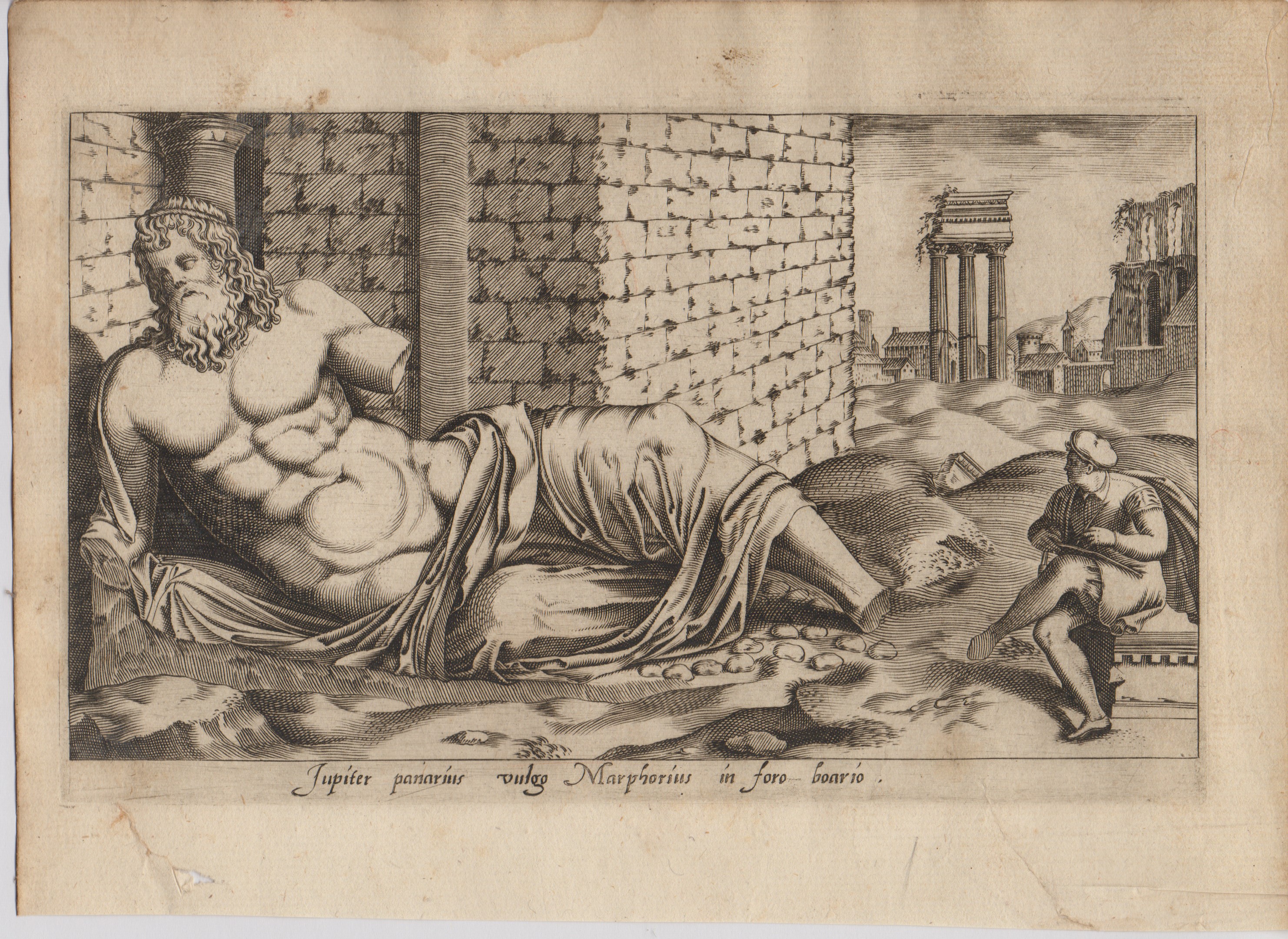 Cherubino Alberti - Tiberis fluvij simunacrum Romae in Vaticano | Marforio, acquaforte (due incis...