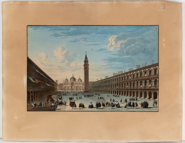 Piazza San Marco verso la Basilica e il Campanile 