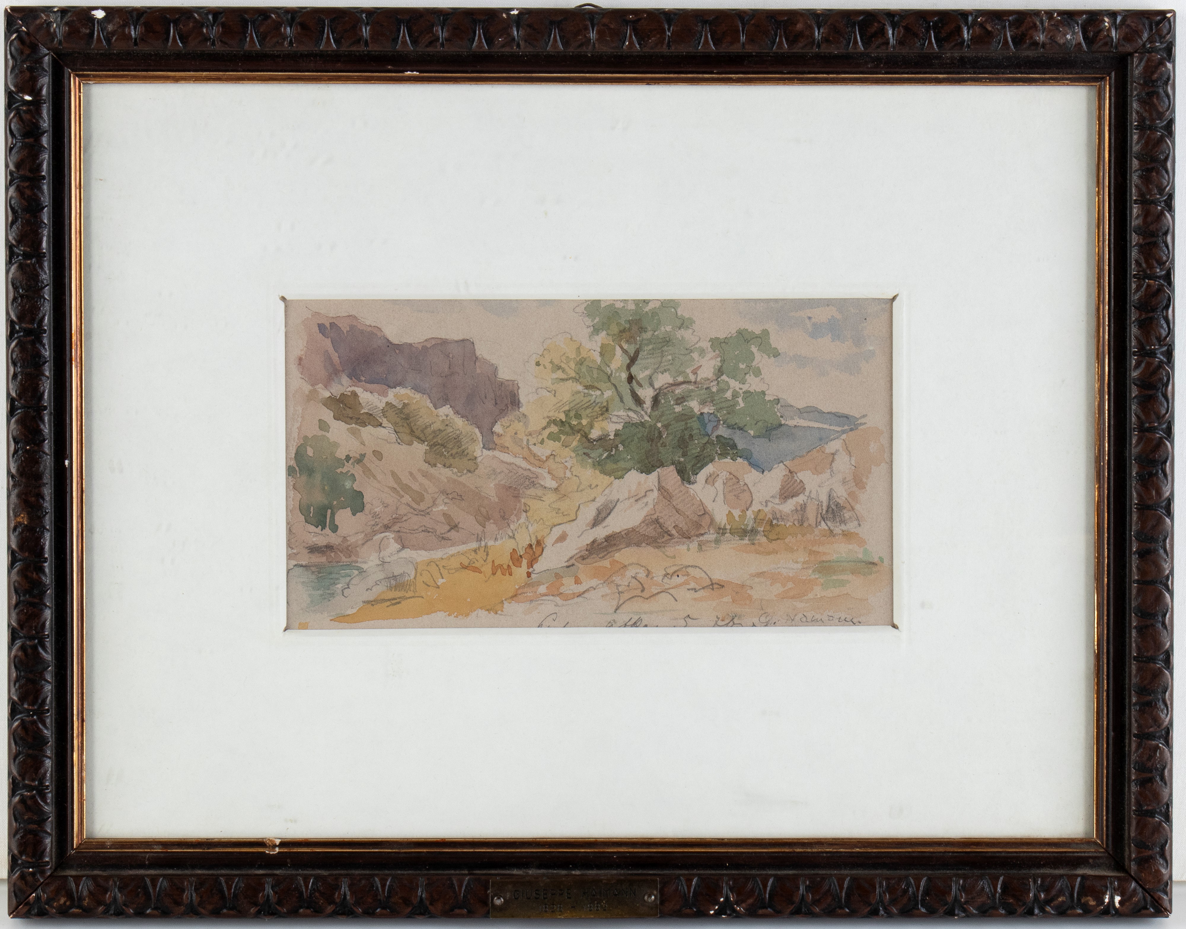 Giuseppe Haimann - Paesaggio montuoso con albero