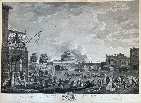 Fête sur le Tibre à Rome, after Joseph Vernet