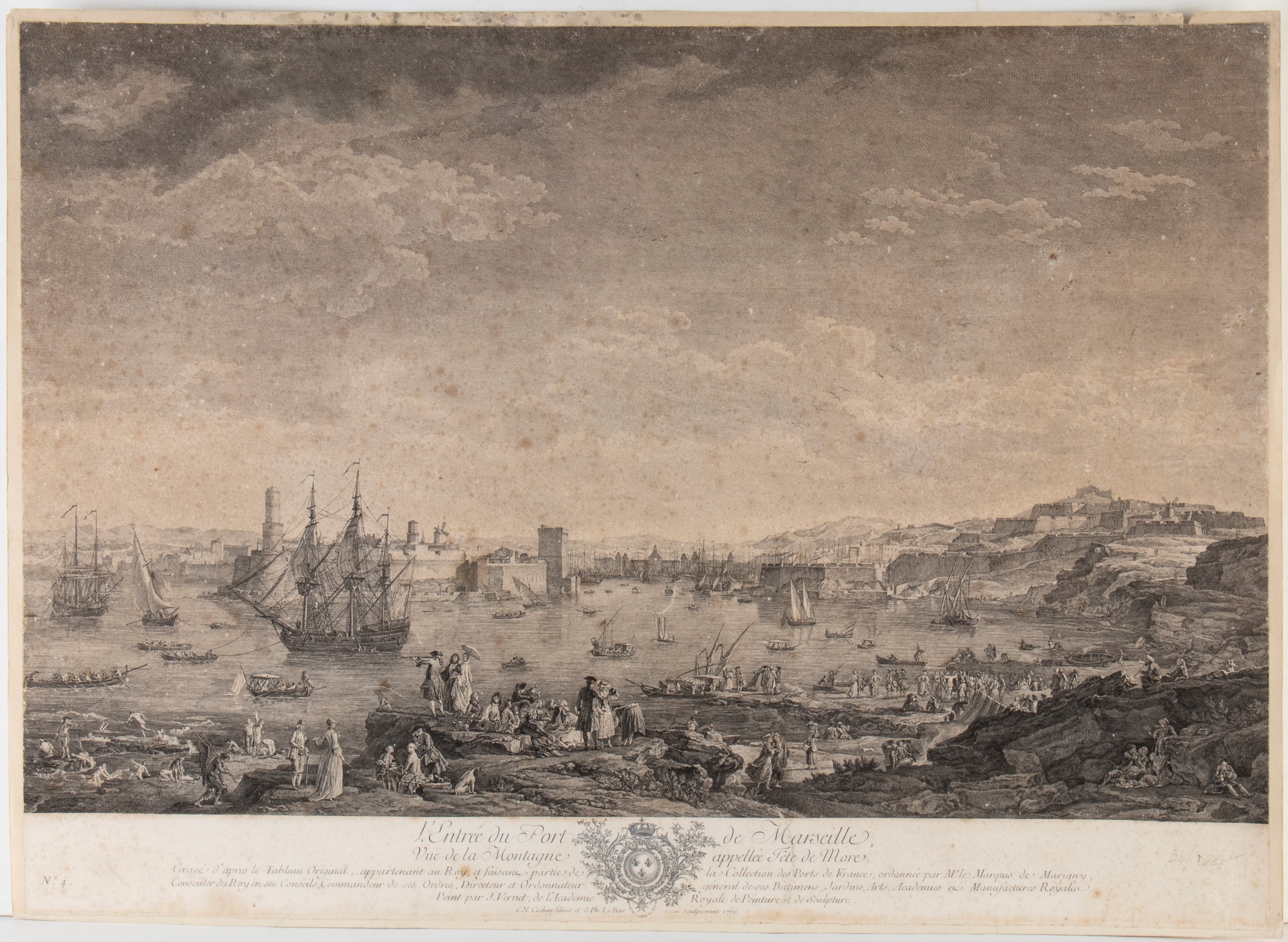 Claude Joseph Vernet - Les Ports de mer de la France: L’entrée du port de Marseille; Le port de R...