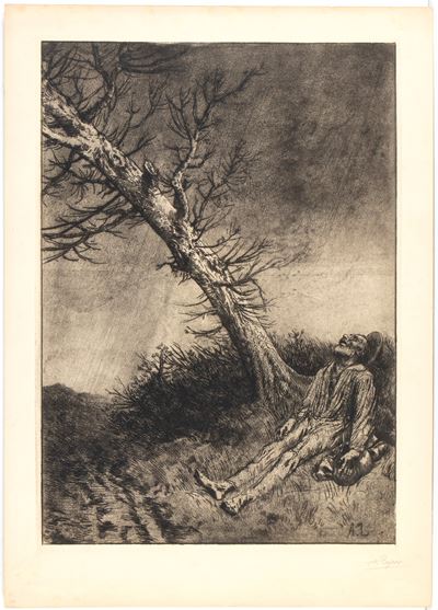 La Mort du vagabond (acquaforte, III stato)