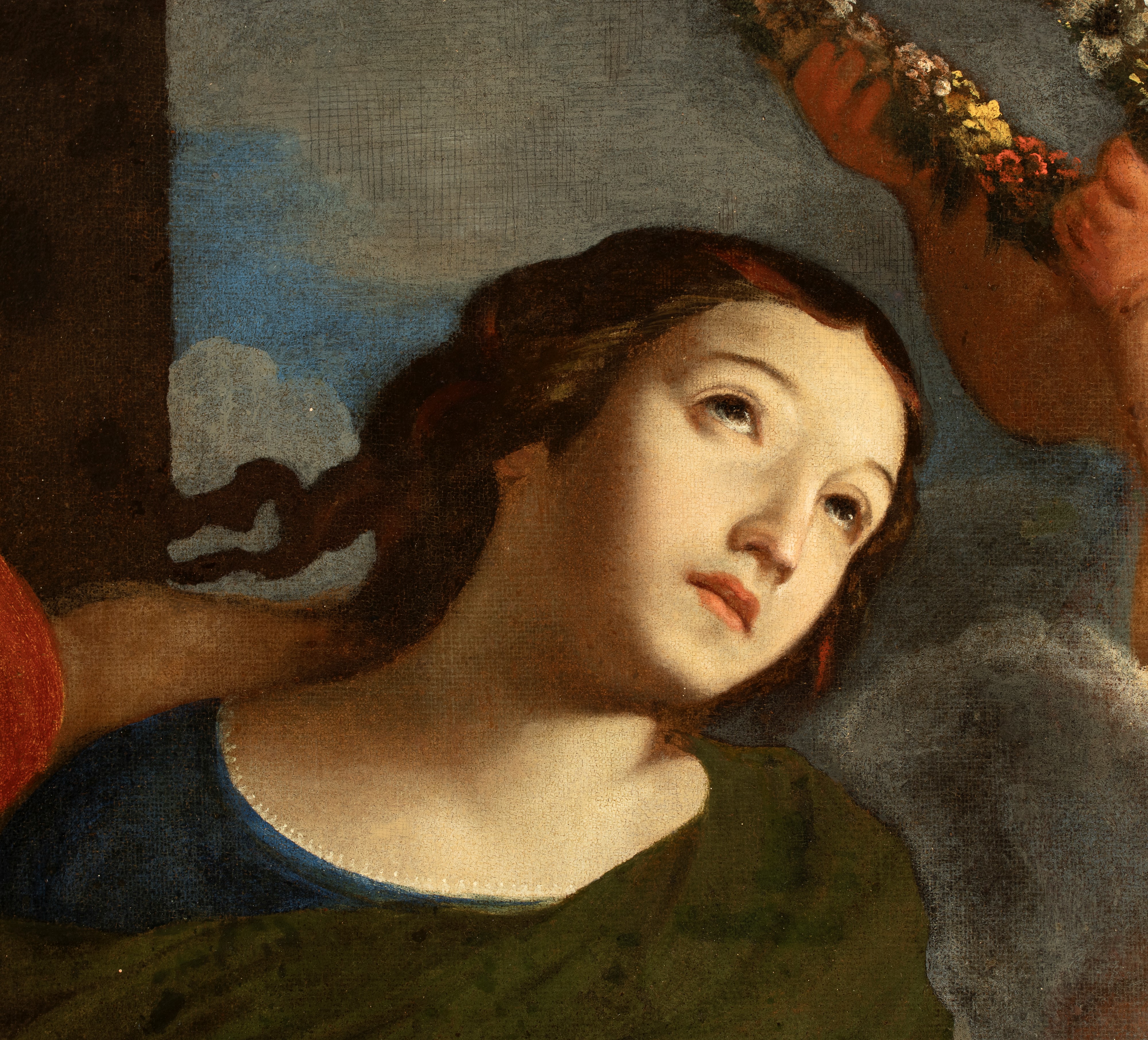 Artista Attivo a Napoli, XVII Secolo - Martirio di Santa Lucia, olio su tela