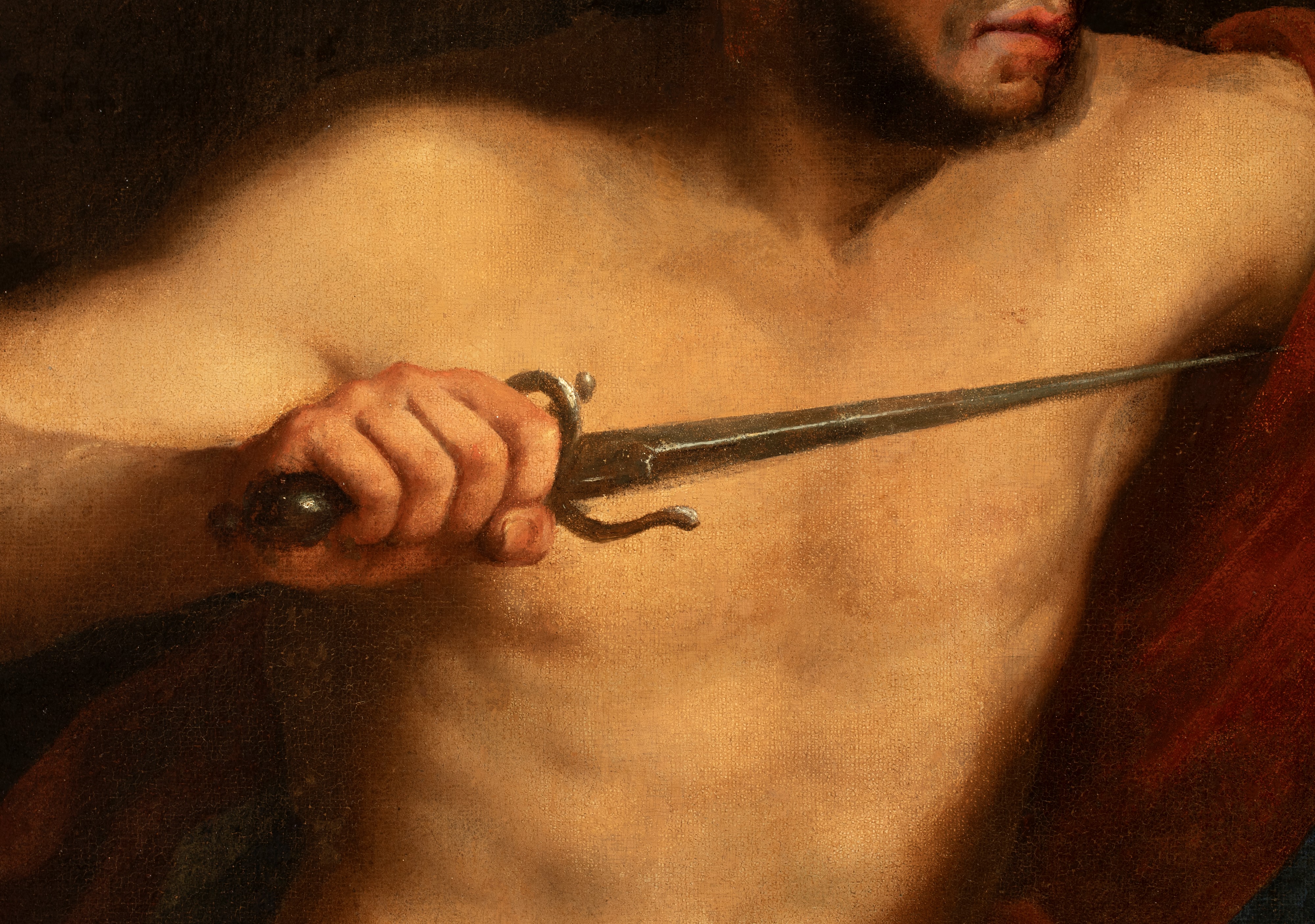 Artista Attivo a Napoli, XVII Secolo - Martirio di Santa Lucia, olio su tela
