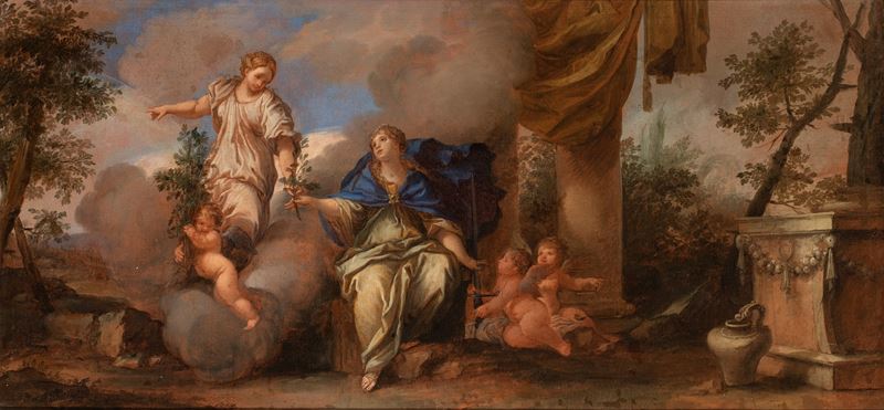 Artista Attivo a Roma, Seconda Metà XVII Secolo - Scena allegorica, olio su tela