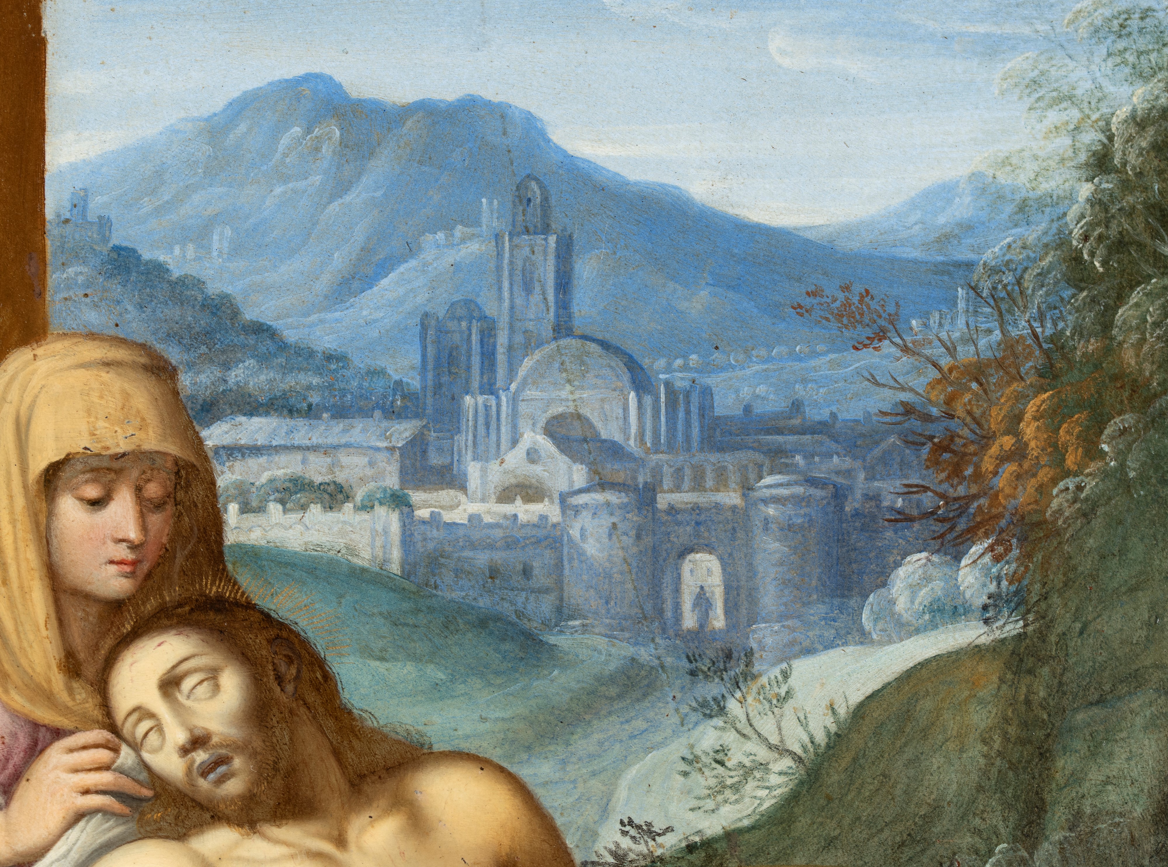 Artista Emiliano, Fine XVI - Inizio XVII Secolo - Pietà, olio su rame