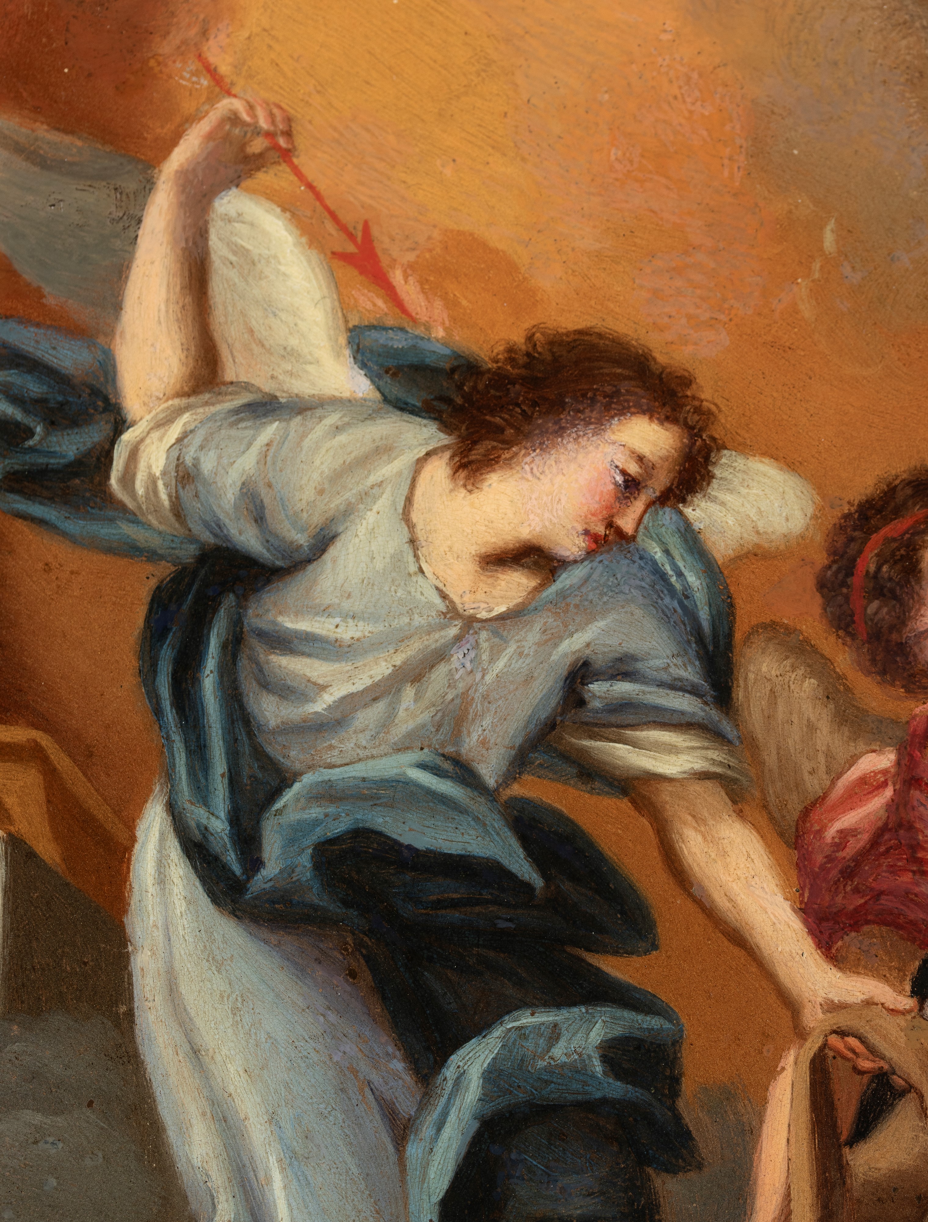Artista Attivo a Roma, XVII Secolo - Estasi di Santa Teresa, olio su rame
