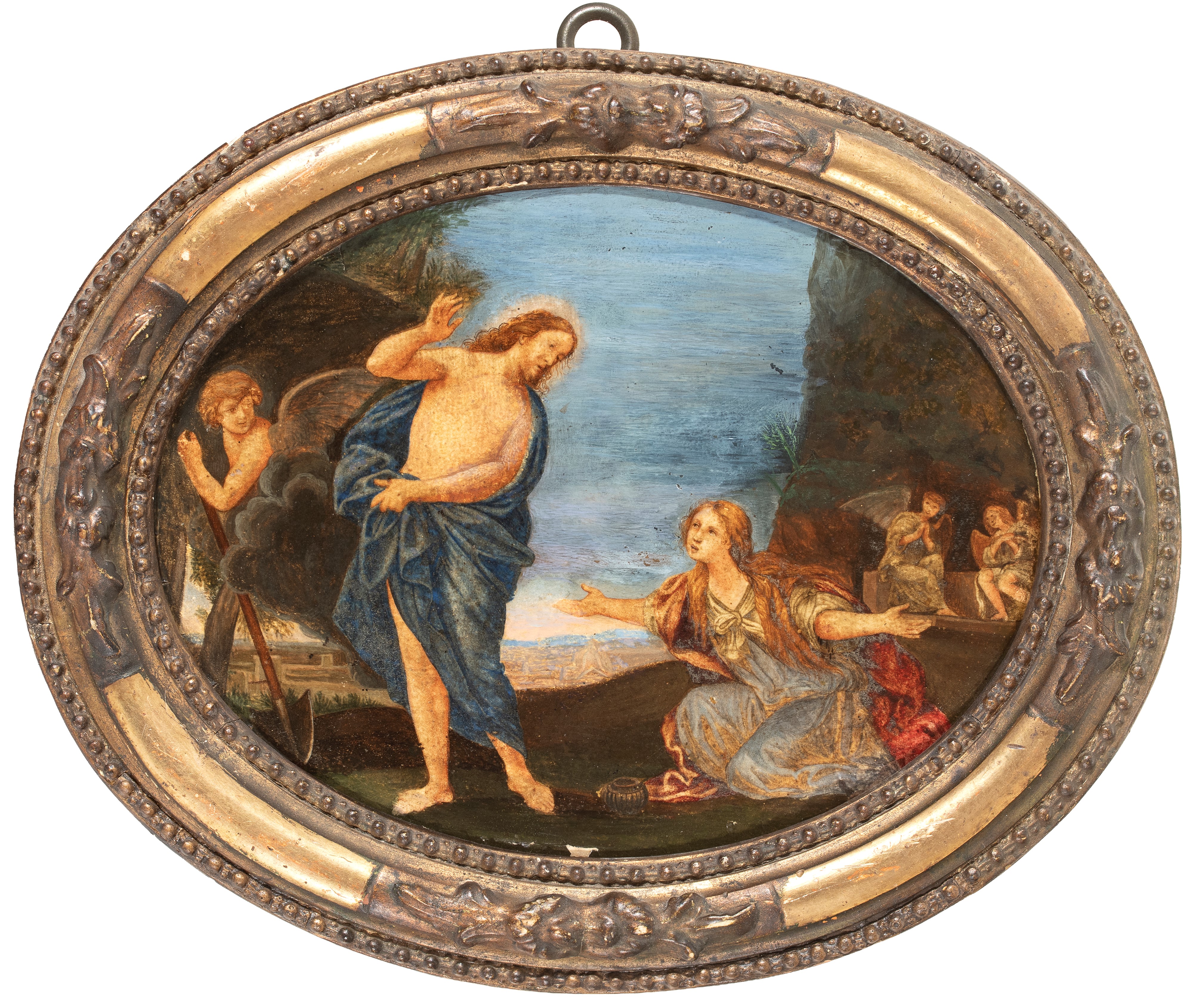 Artista Italiano, XVIII Secolo - Noli me tangere, olio su tavola (con cornice)