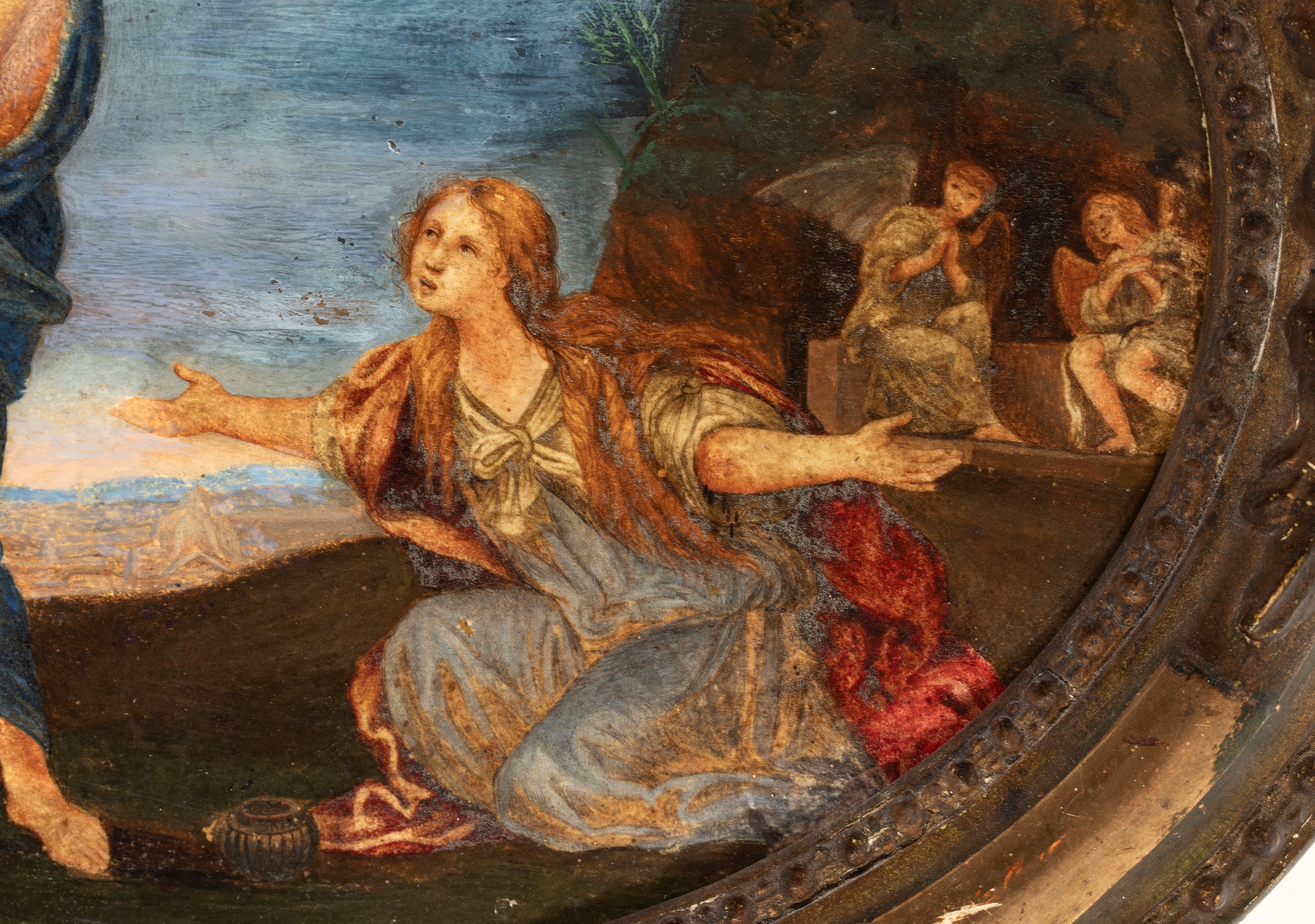 Artista Italiano, XVIII Secolo - Noli me tangere, olio su tavola (con cornice)