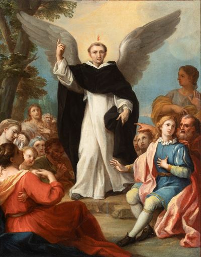 La predicazione di San Vincenzo Ferrer, olio su tela