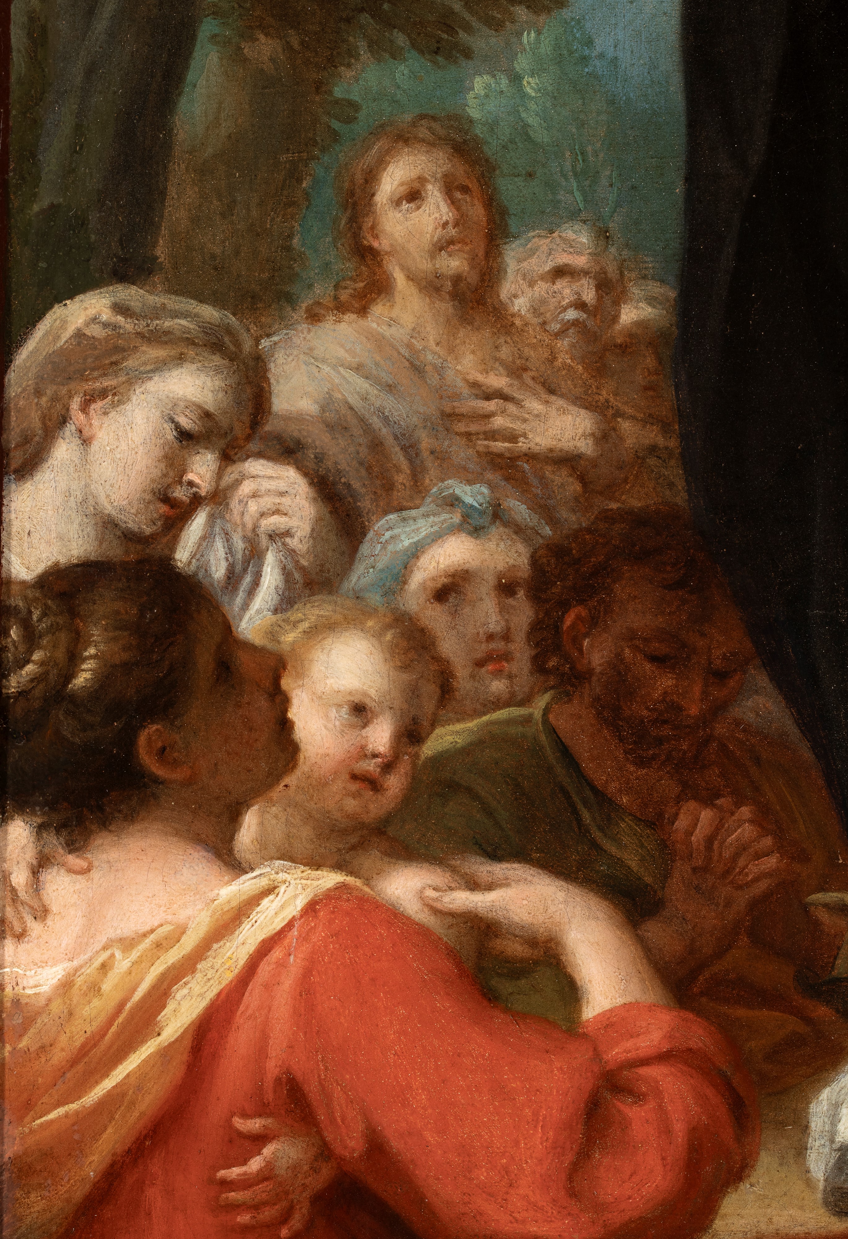 Artista Emiliano, XVIII Secolo - La predicazione di San Vincenzo Ferrer, olio su tela