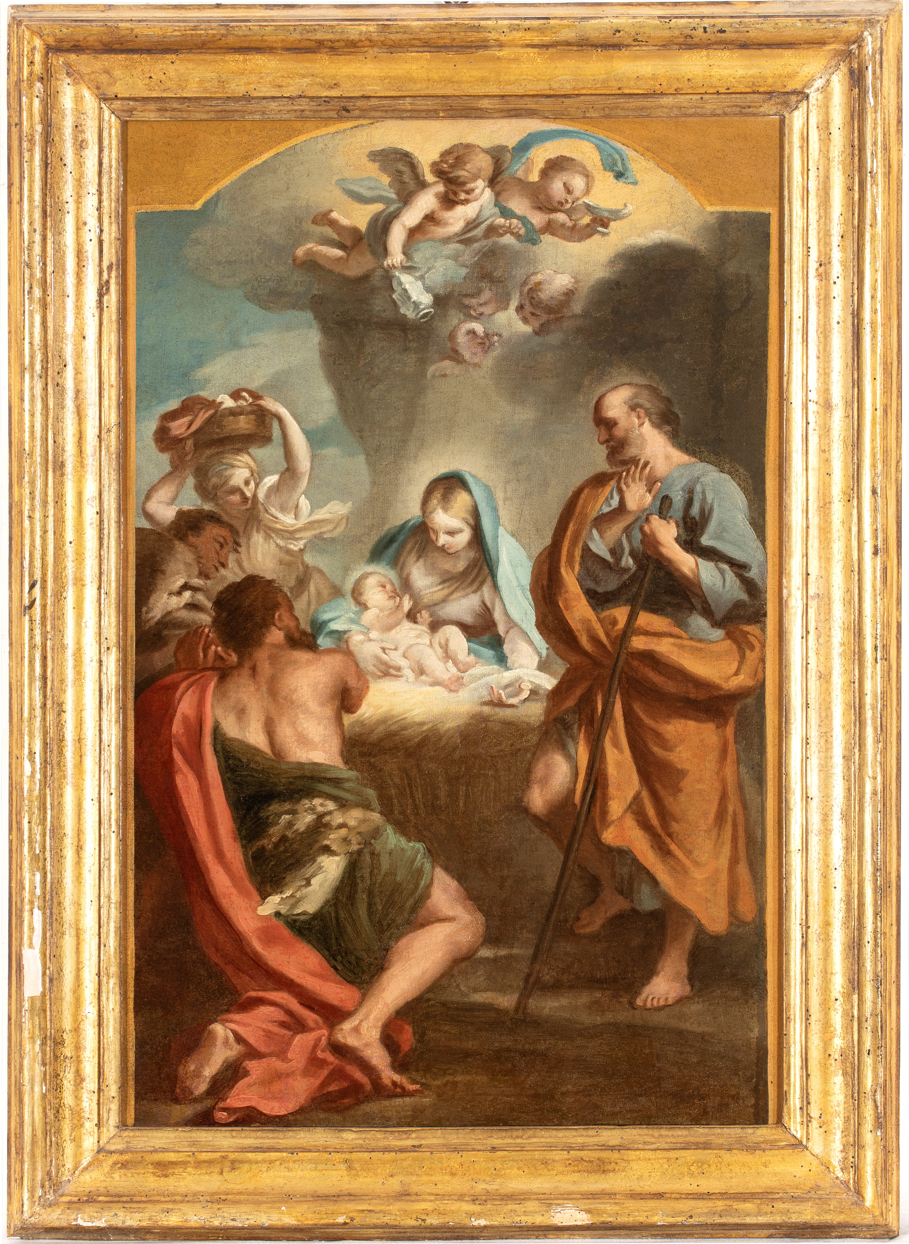 Artista Attivo a Roma, Seconda Metà XVII Secolo - Adorazione dei pastori, olio su tela