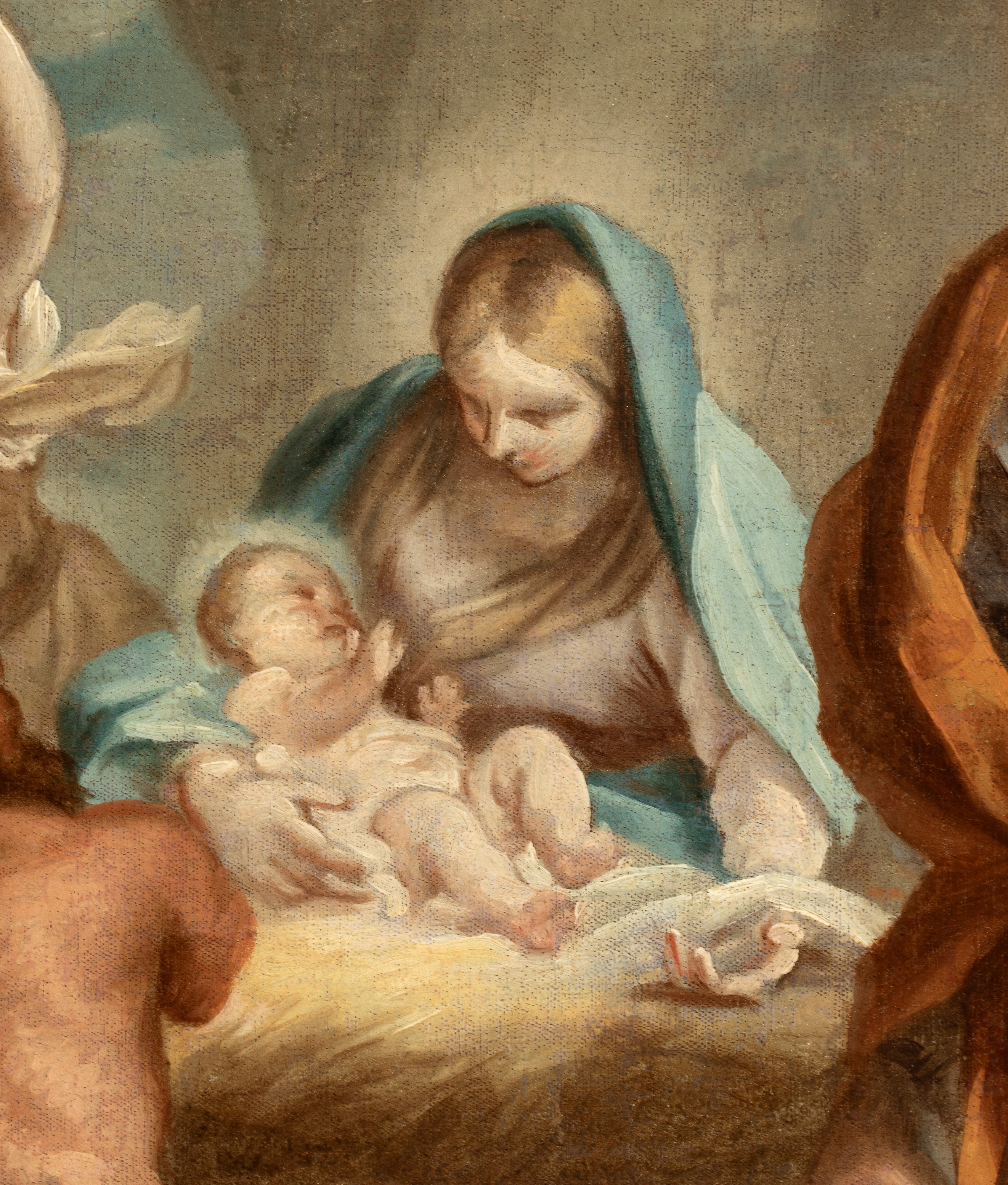 Artista Attivo a Roma, Seconda Metà XVII Secolo - Adorazione dei pastori, olio su tela