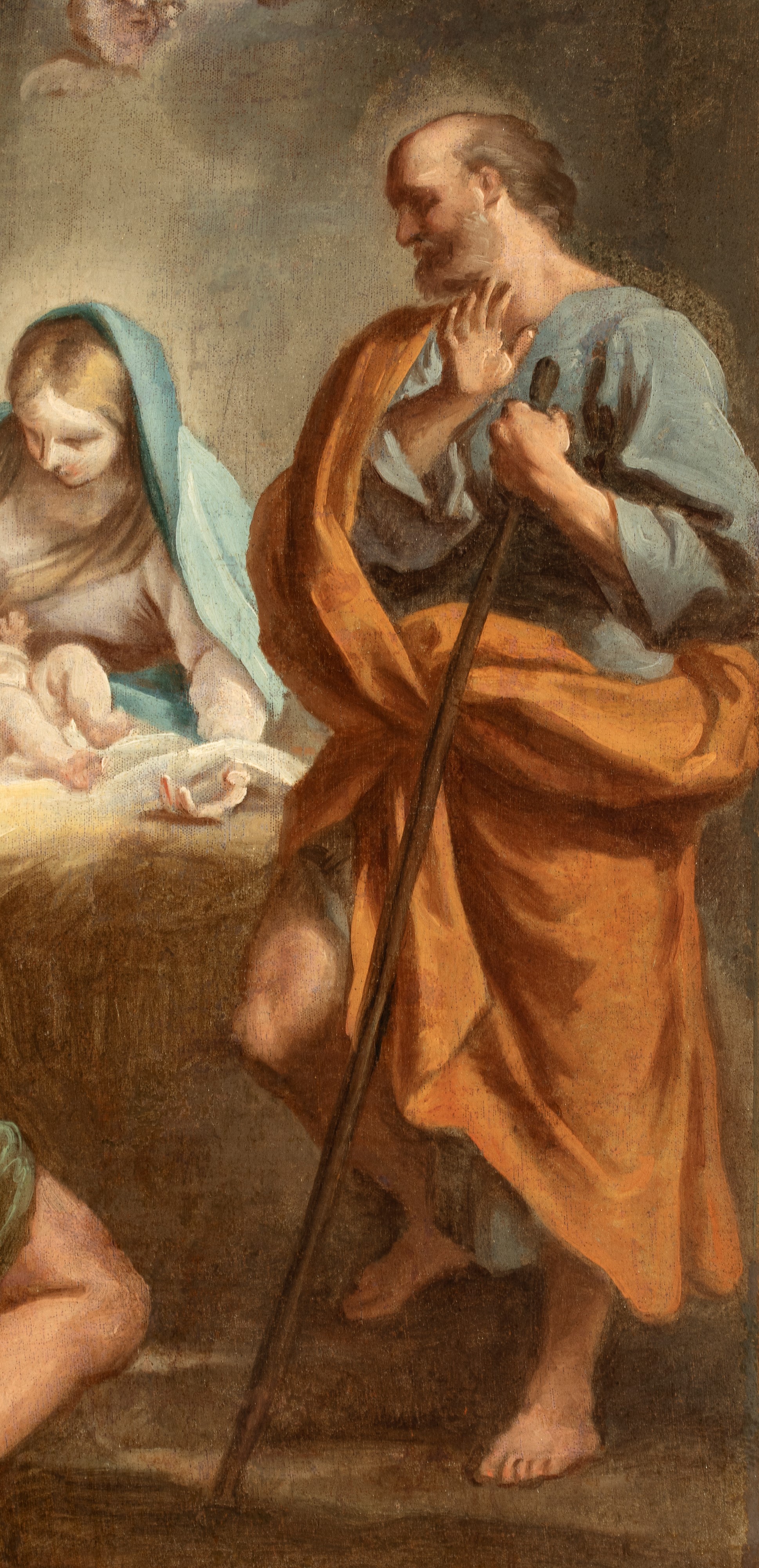 Artista Attivo a Roma, Seconda Metà XVII Secolo - Adorazione dei pastori, olio su tela