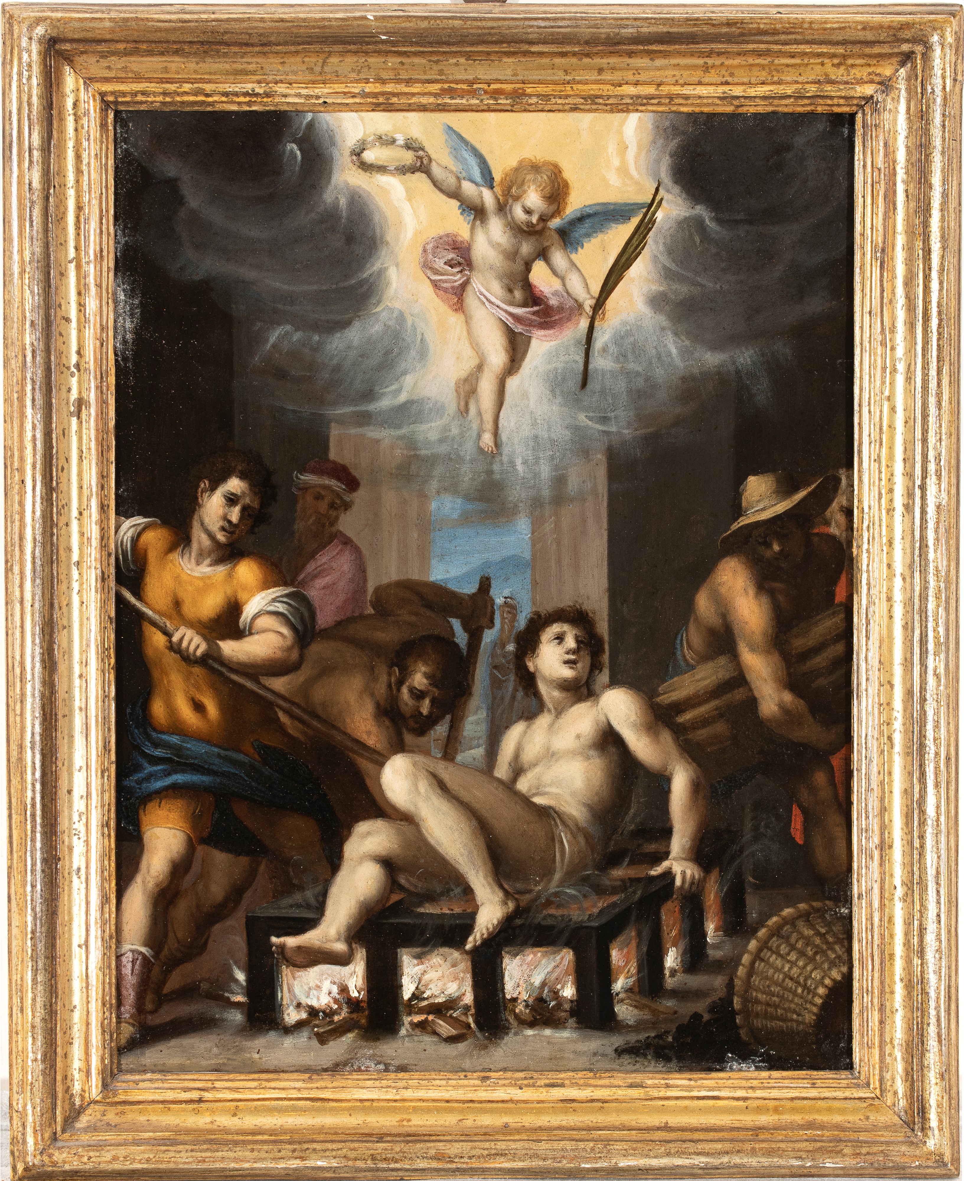 Artista Fiorentino, XVII Secolo - Martirio di San Lorenzo, olio su rame