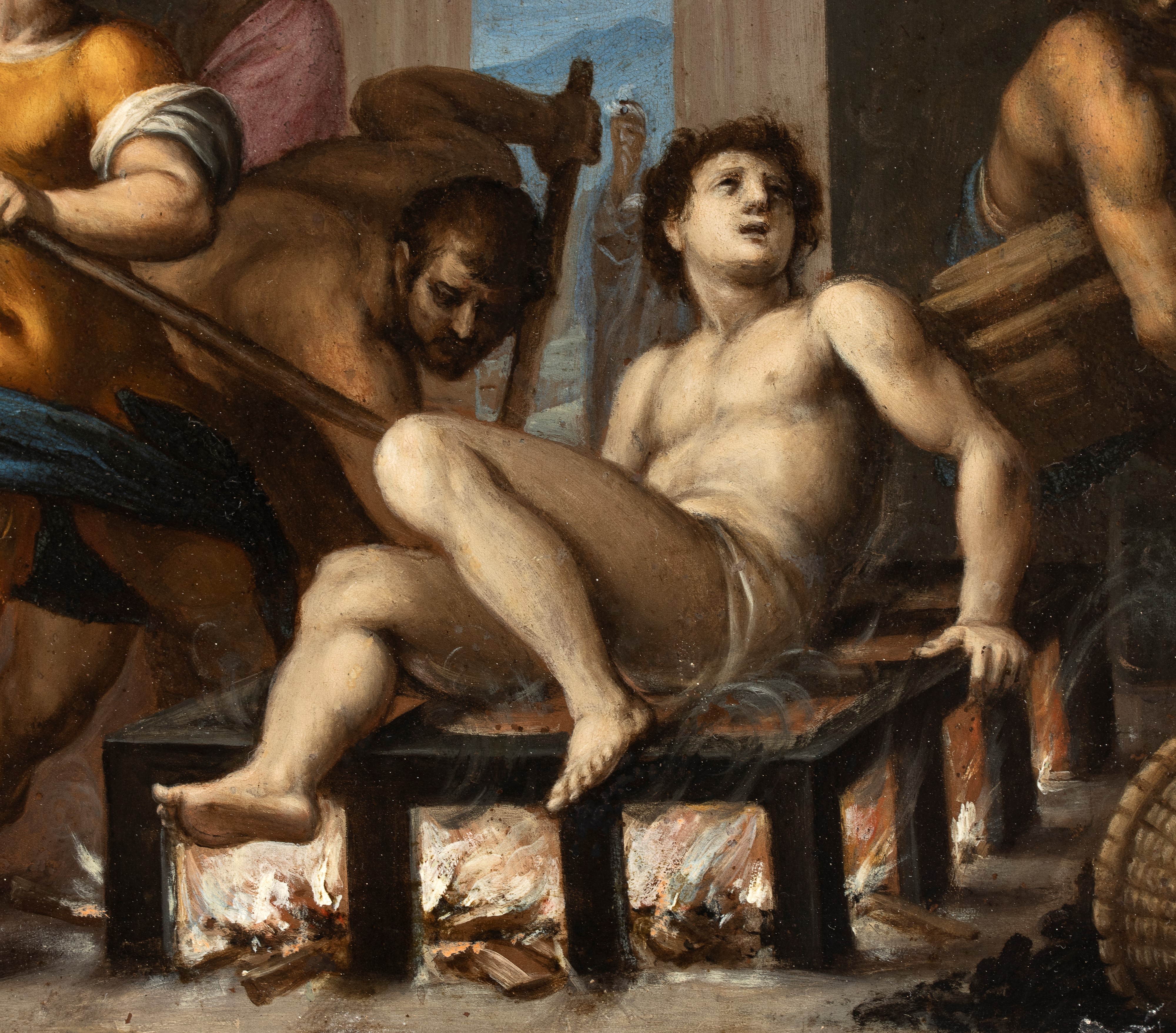 Artista Fiorentino, XVII Secolo - Martirio di San Lorenzo, olio su rame
