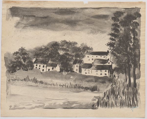 Maurice de Vlaminck : La Naze, le village  (1926)  - Asta STAMPE DAL XV AL XX SECOLO	 - Bertolami Fine Art - Casa d'Aste