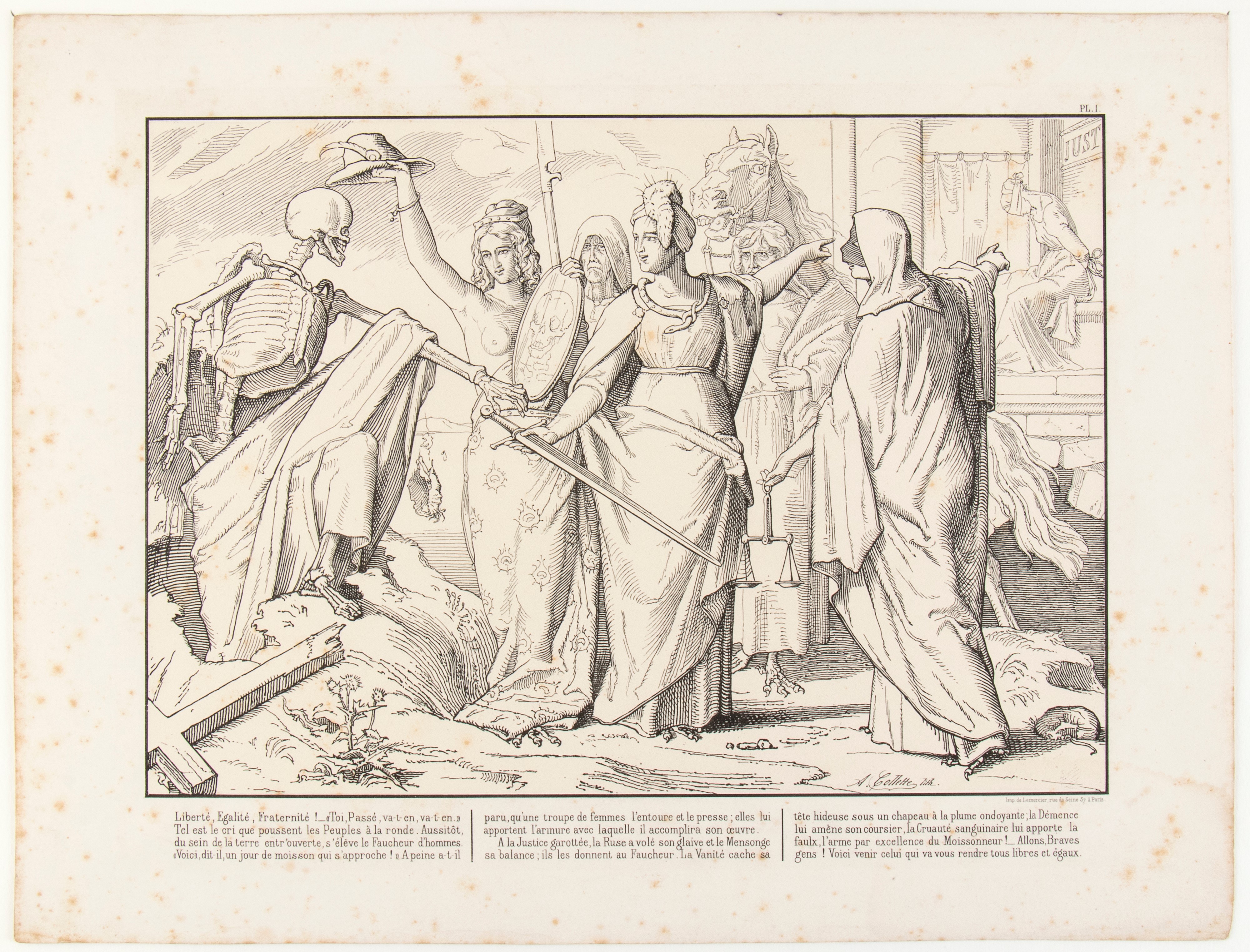 Alexandre Collette - Le socialisme – nouvelle danse des morts (da Alfred Rethel), litografia