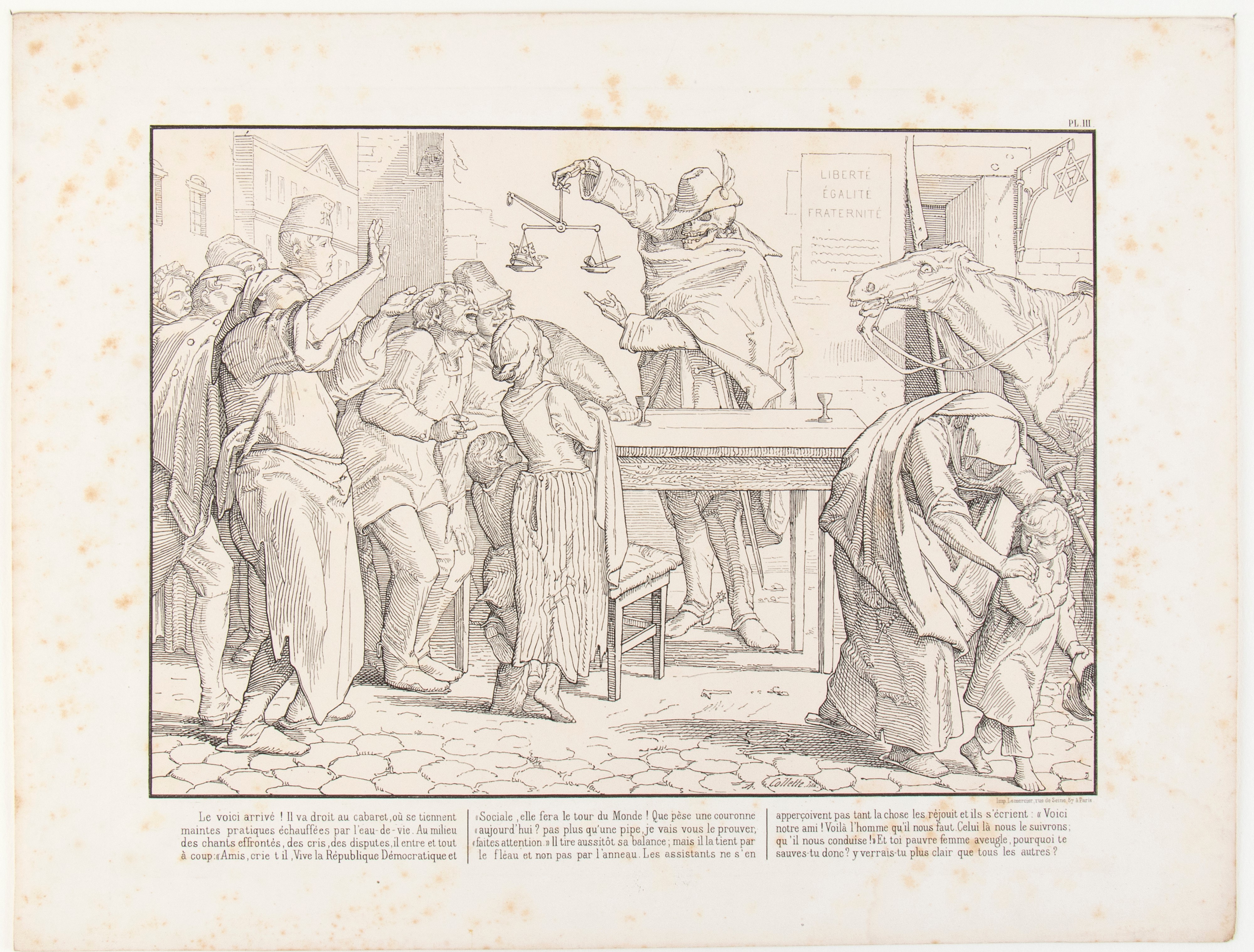Alexandre Collette - Le socialisme – nouvelle danse des morts (da Alfred Rethel), litografia