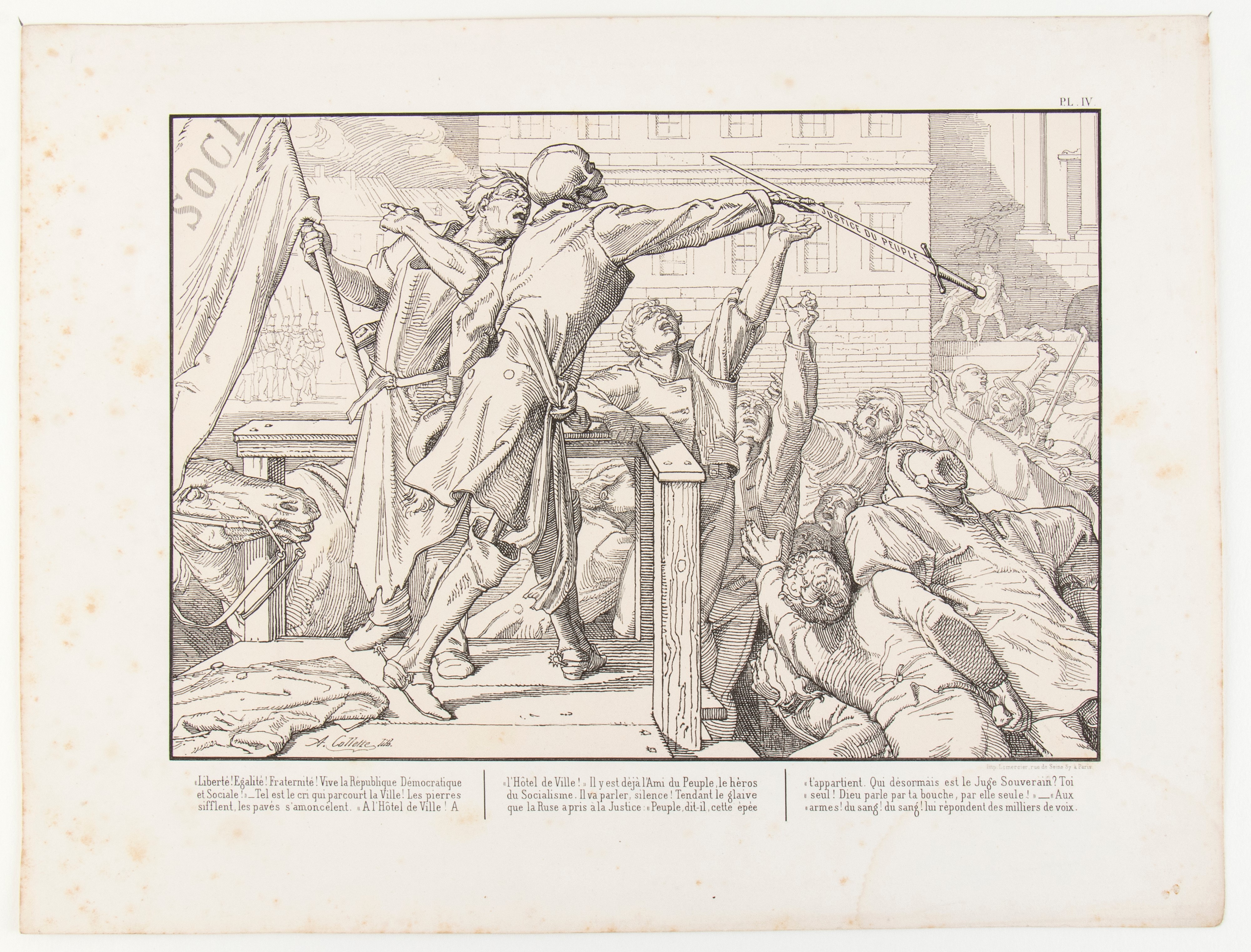 Alexandre Collette - Le socialisme – nouvelle danse des morts (da Alfred Rethel), litografia