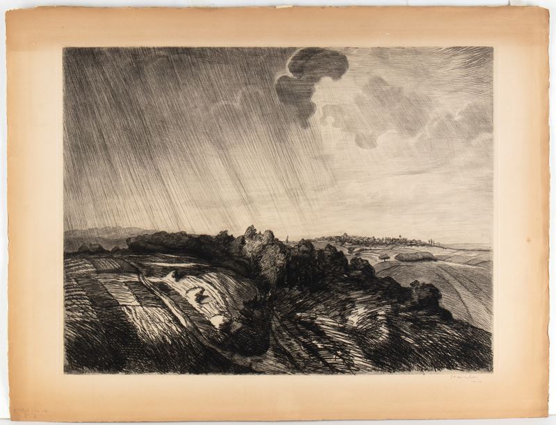Theophile Alexandre Steinlen - Chemin Creux Courdimanche (1914) — acquaforte