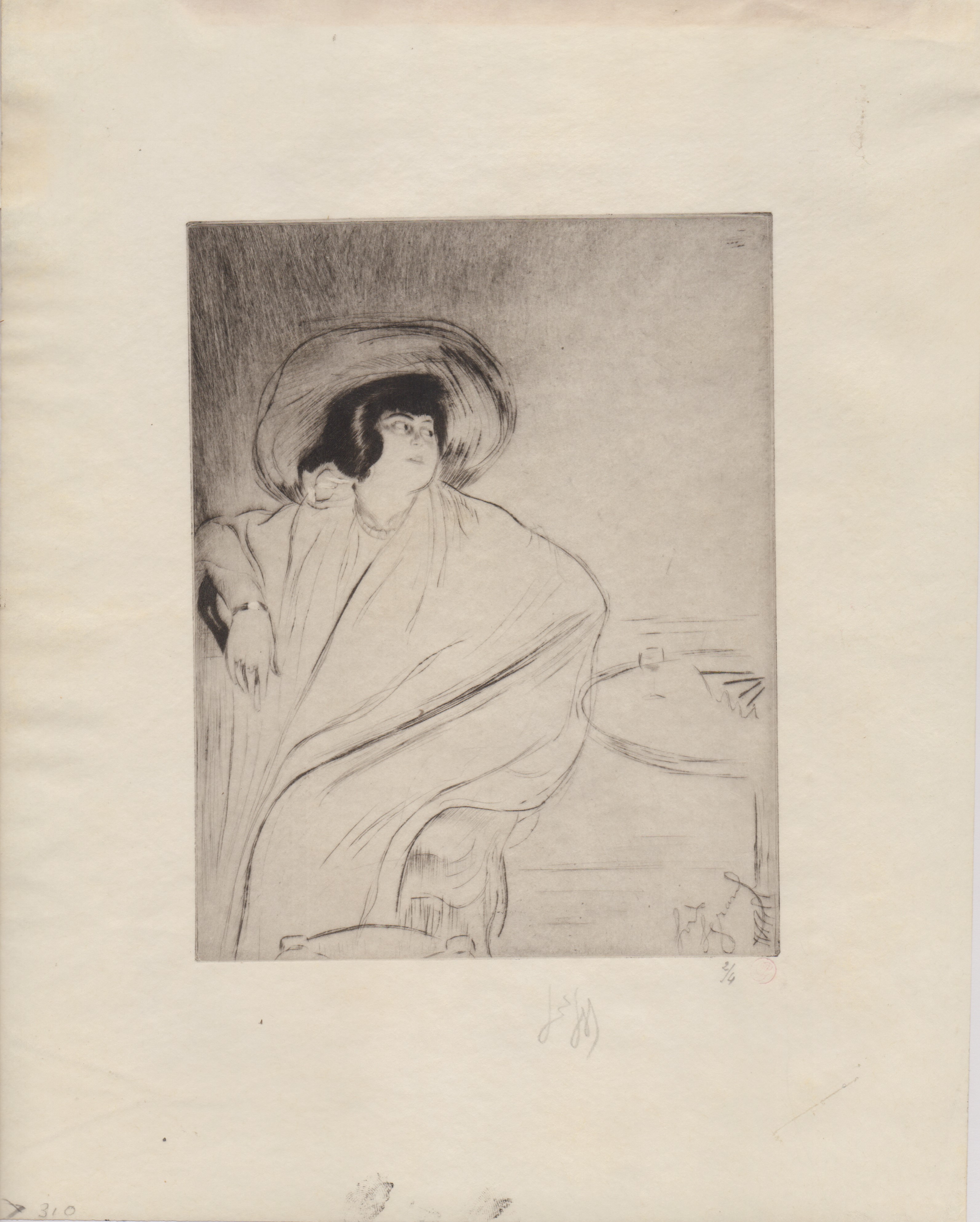 Una donna seduta; Louis Legrand, Donna che si veste (due incisioni in puntasecca)