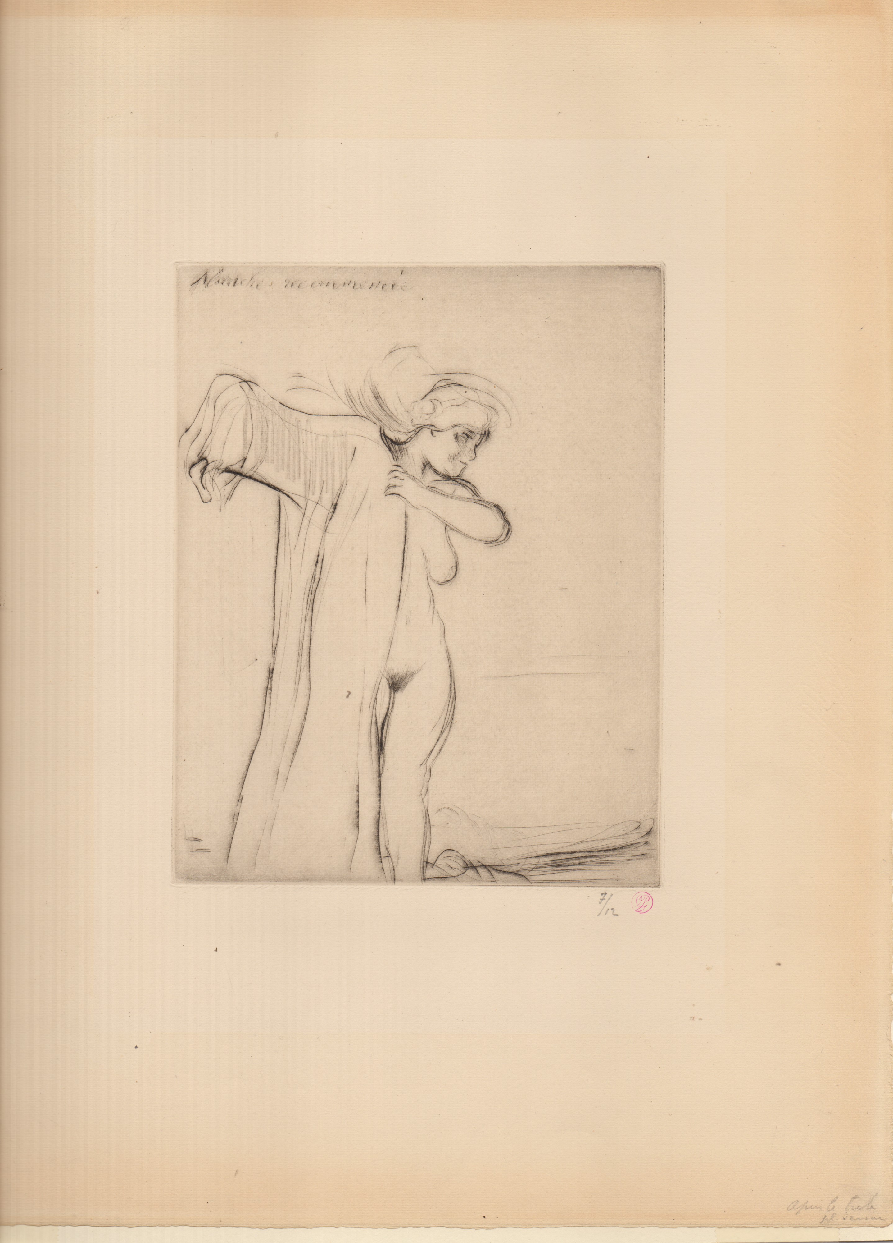 Una donna seduta; Louis Legrand, Donna che si veste (due incisioni in puntasecca)