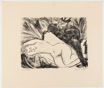 Jupiter et Antiope, litografia (Épreuve d’artiste)
