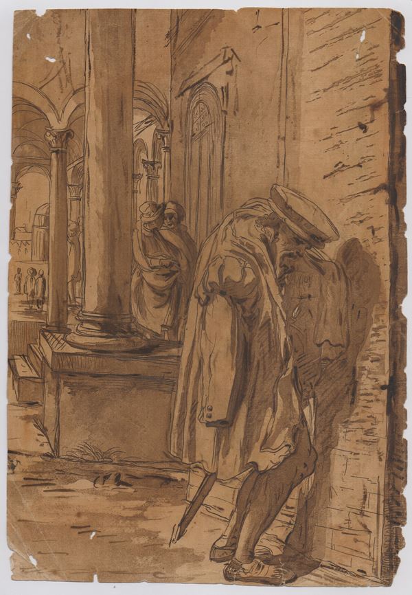 Man urinating in the street